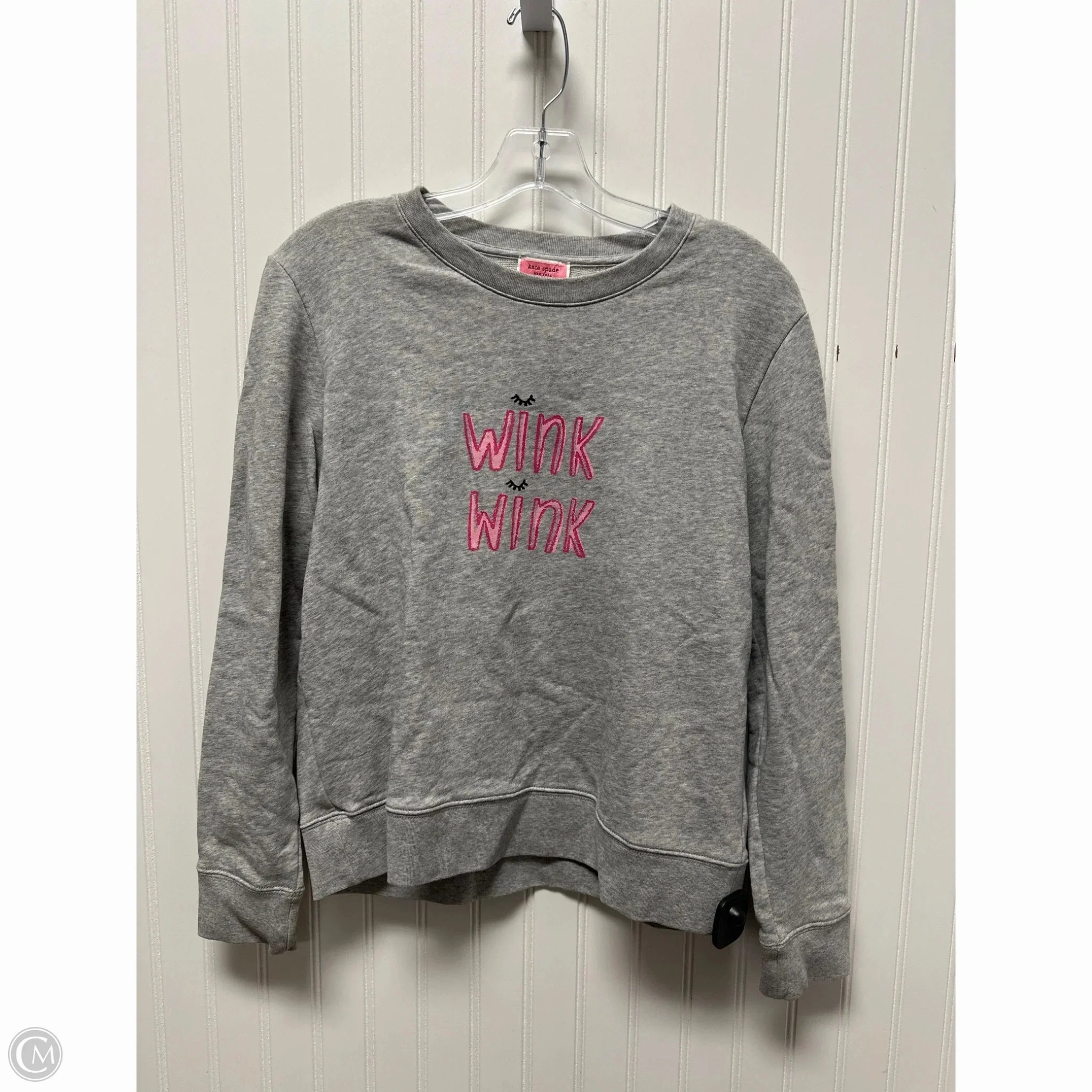 Sweater Designer By Kate Spade In Grey, Size: S Cold-weather knit Classic Winter
