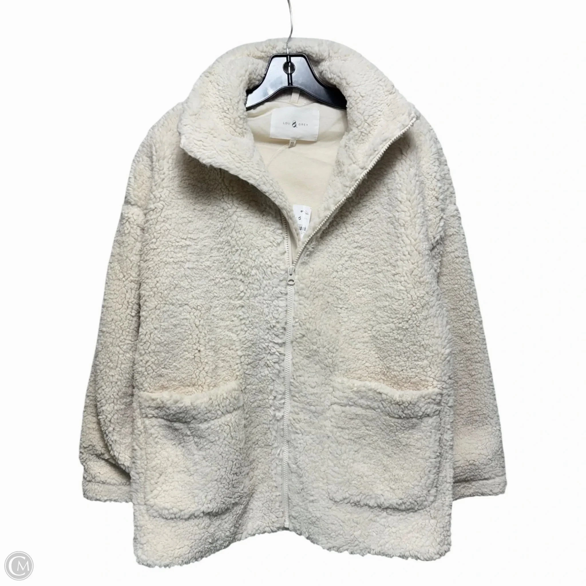 Reinforced Shoulder Protection Low Profile Fastening Jacket Faux Fur & Sherpa By Lou And Grey In Cream, Size: Xs