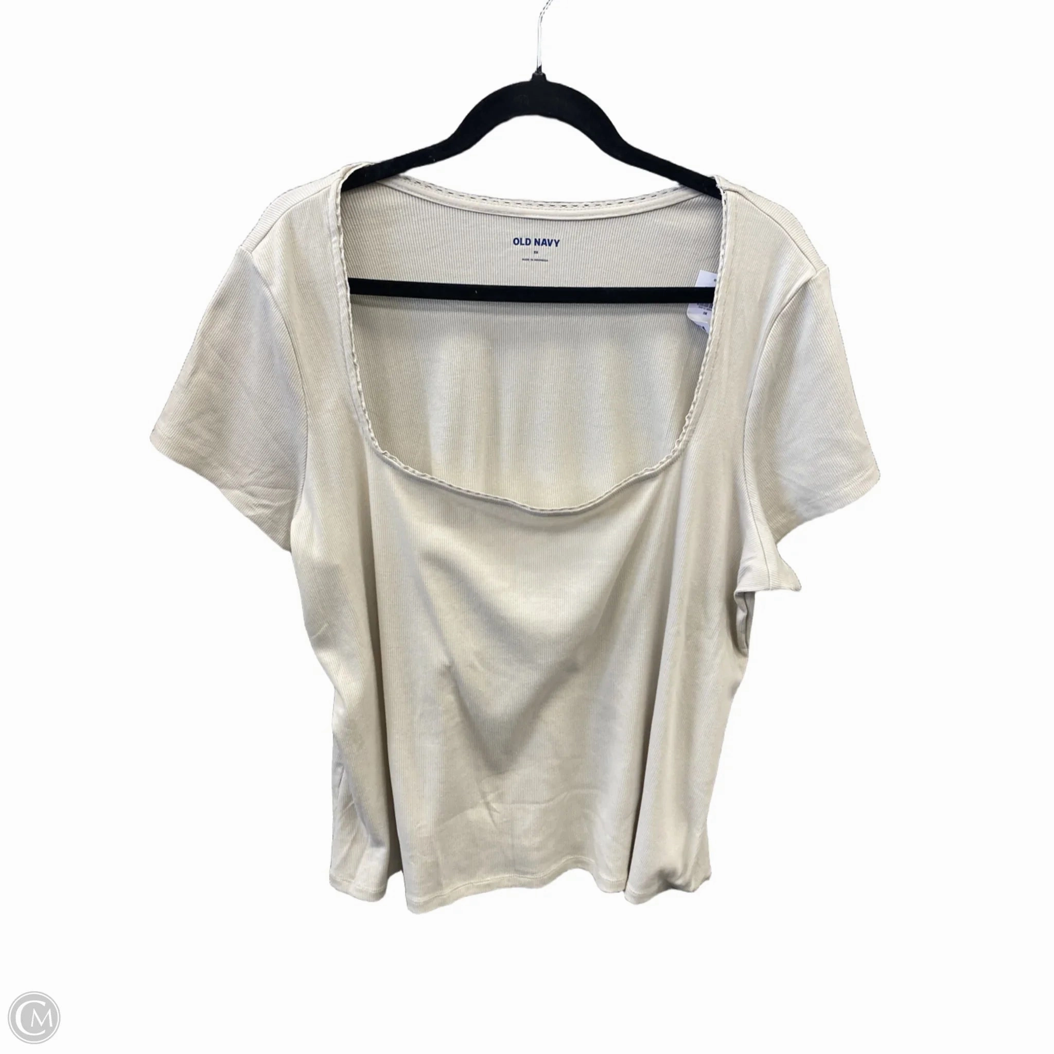 Drop Shoulder Design Everyday Comfort Top Short Sleeve By Old Navy In Cream, Size: 3x