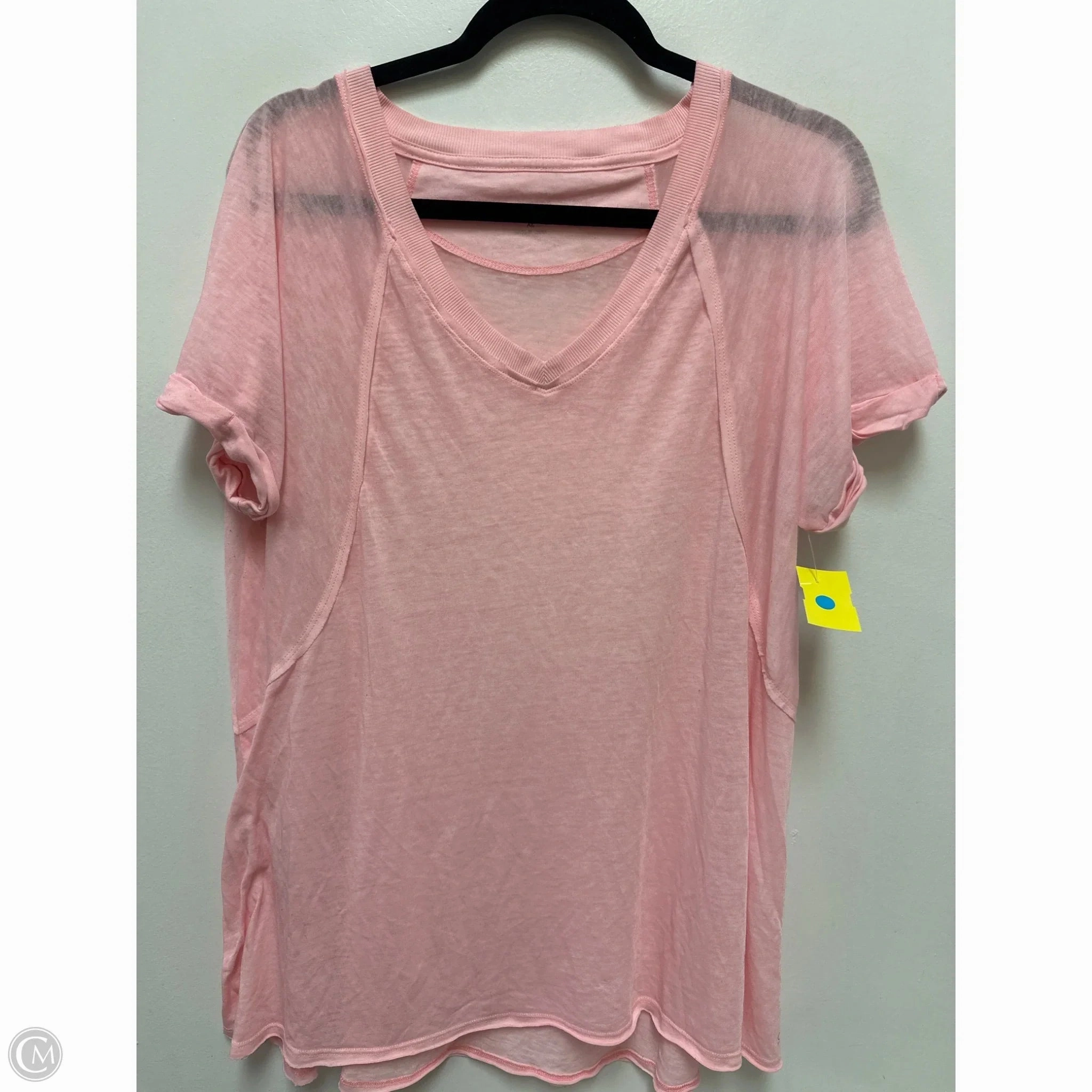 Top Short Sleeve Basic By Calvin Klein In Pink, Size: Xl Vintage Look Long Sleeve