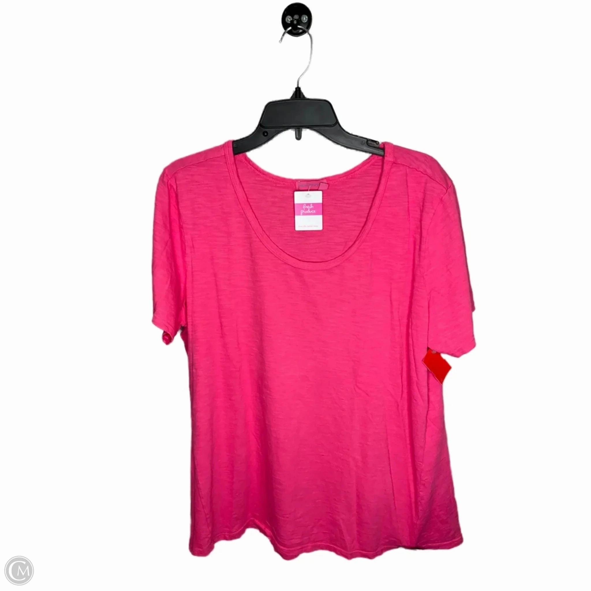 Top Short Sleeve Basic By Fresh Produce In Pink, Size: 1x Reinforced Shoulders NonIrritating Fabric