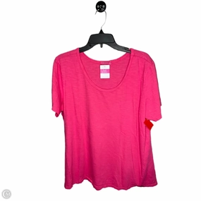 Top Short Sleeve Basic By Fresh Produce In Pink, Size: 1x Reinforced Shoulders NonIrritating Fabric