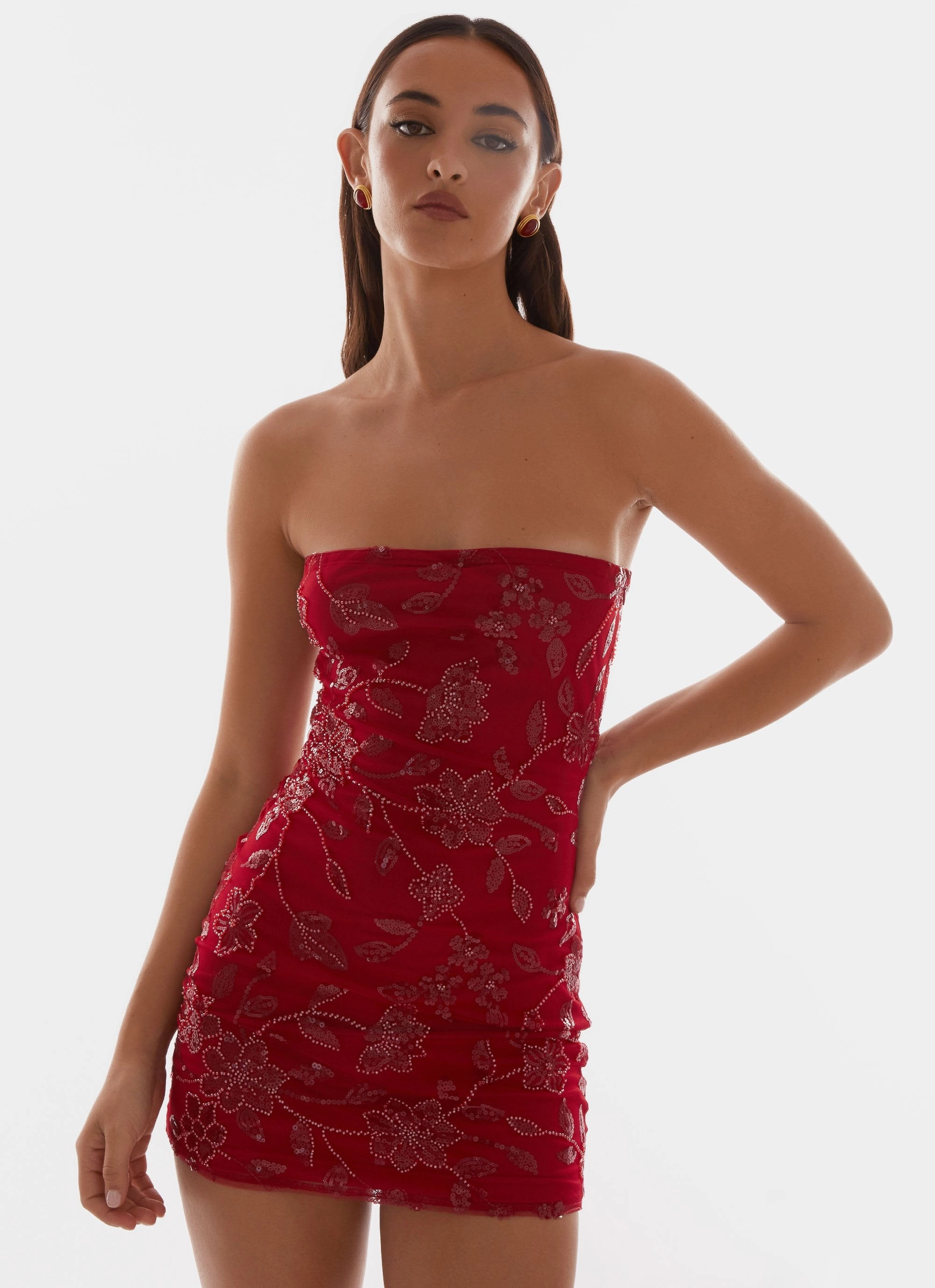 Urban appeal Moorey Beaded Mini Dress - Red