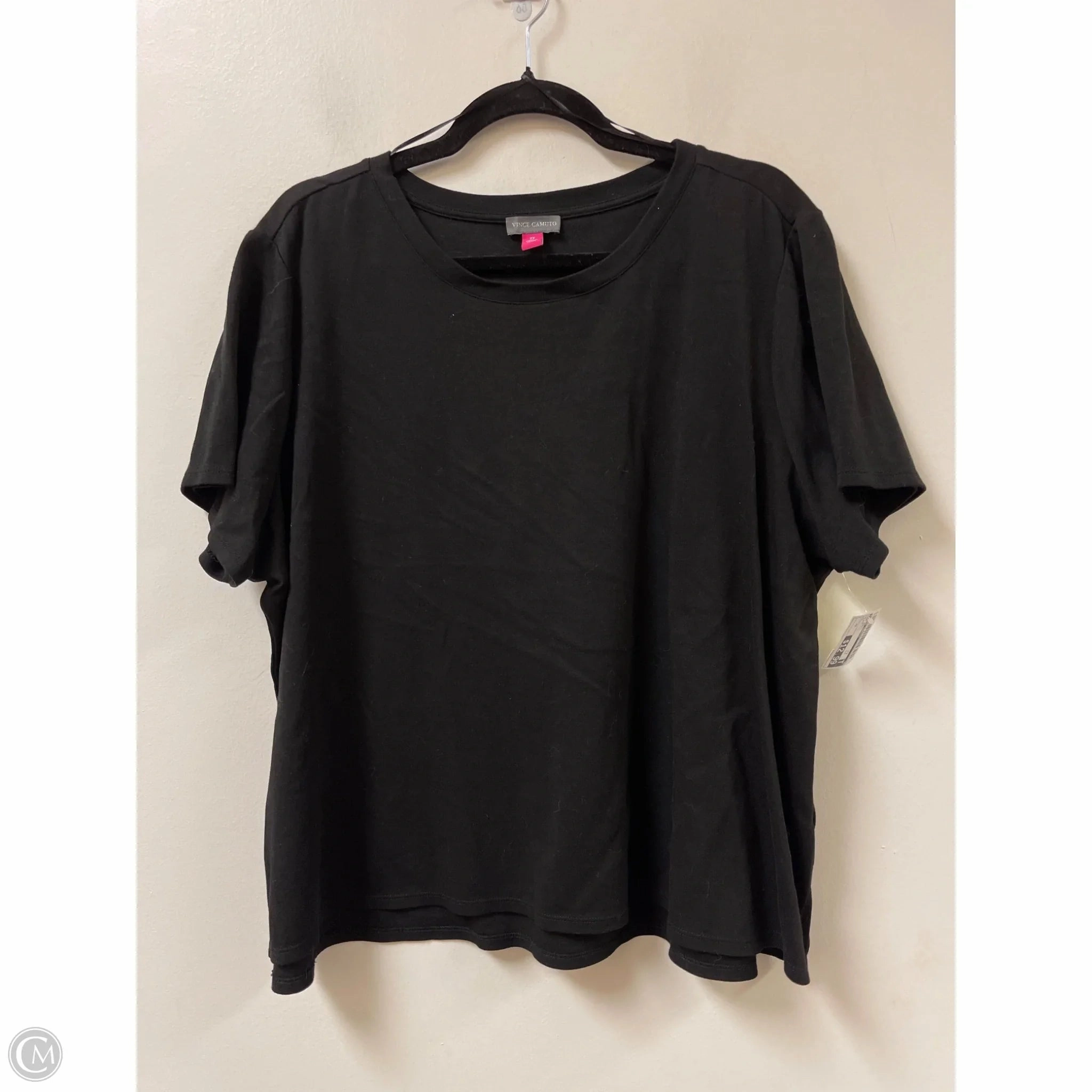 Trendy Fashion budget-friendly Top Short Sleeve By Vince Camuto In Black, Size: 2x