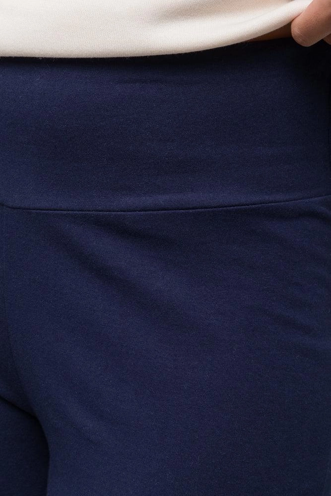 Postpartum Fit Airport Travel Wide Waist Leggings Navy