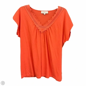 Top Short Sleeve By Jones New York In Orange, Size: 1x All Season Wear
