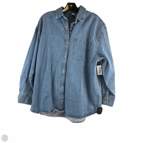 Functional Piece Heat Resistant Fabric Jacket Shirt By Old Navy In Blue Denim, Size: S