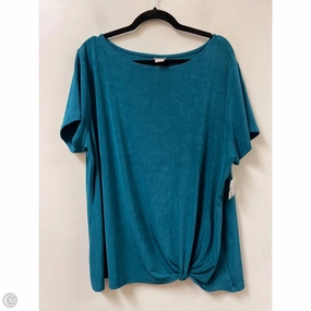 Matte Look Top Short Sleeve By Chicos In Teal, Size: 1x