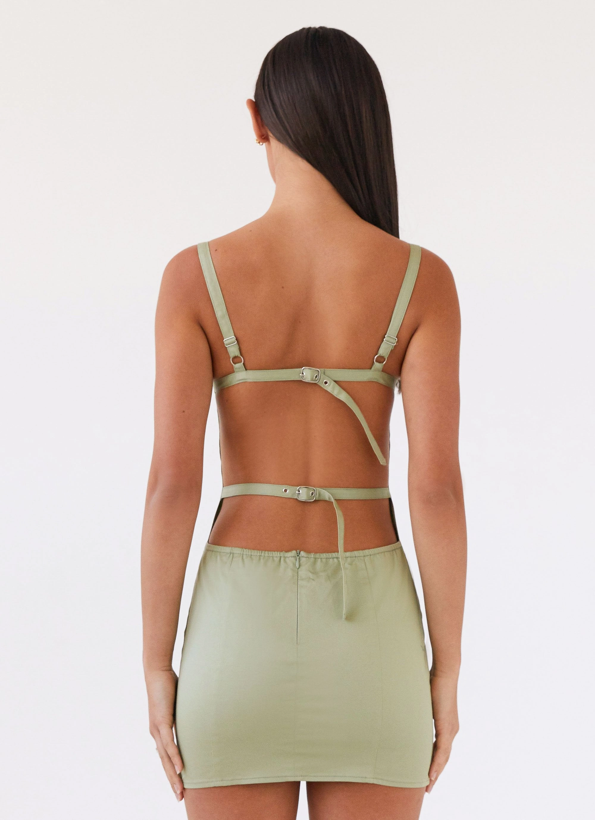 Naomi Backless Mini Dress - Sage Trend Appeal Warm Soft