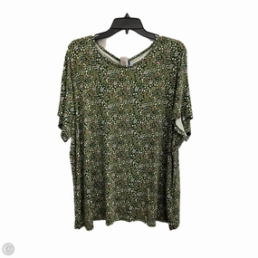 Microfiber Blend Workout Gear Top Short Sleeve Basic By Old Navy In Floral Print, Size: Xxl