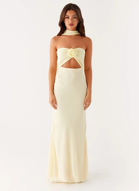 New Light Maxi Dress - Yellow flattering appearance Light Silhouette
