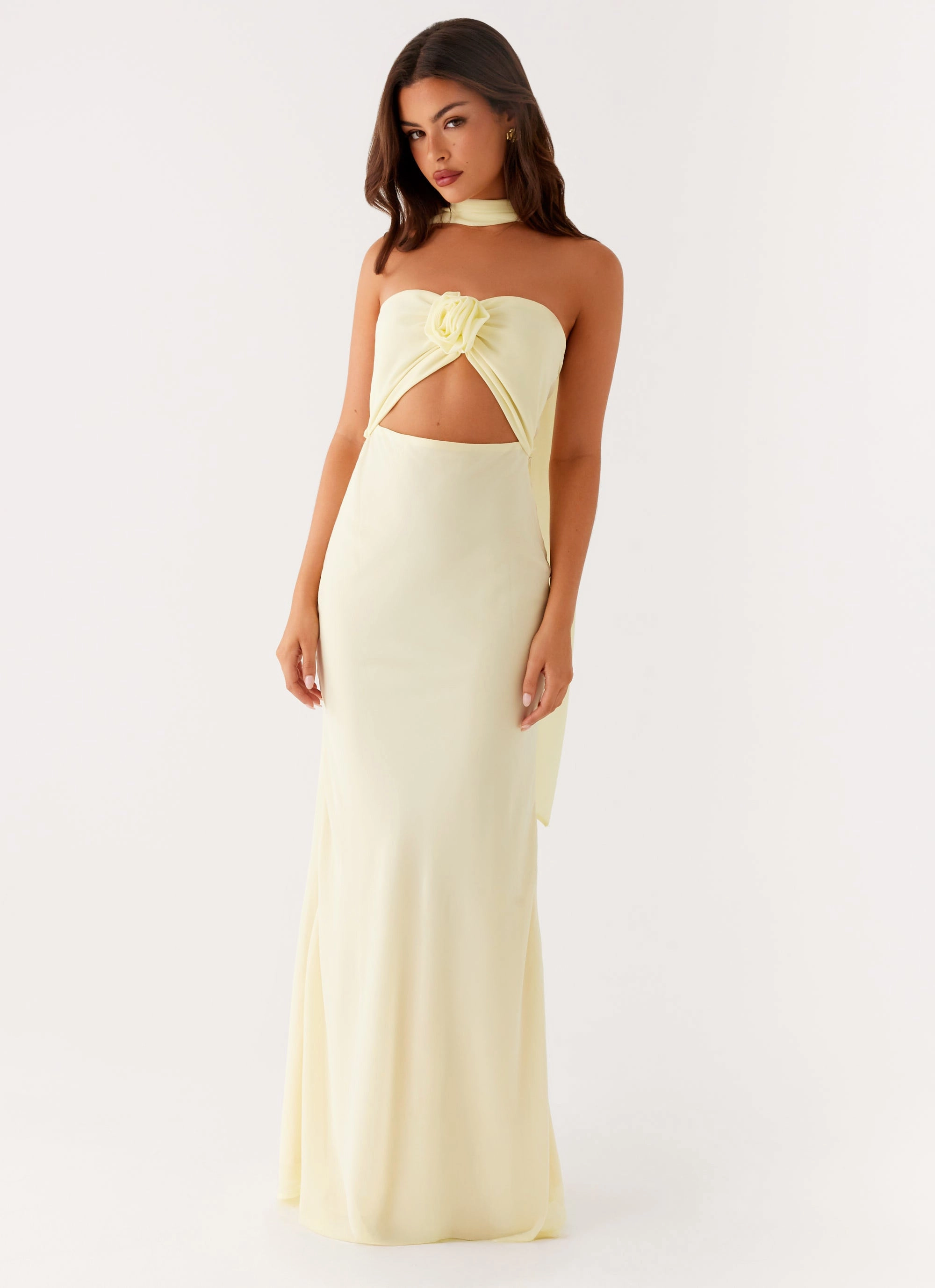 New Light Maxi Dress - Yellow Waist-Cinching Cool Finish