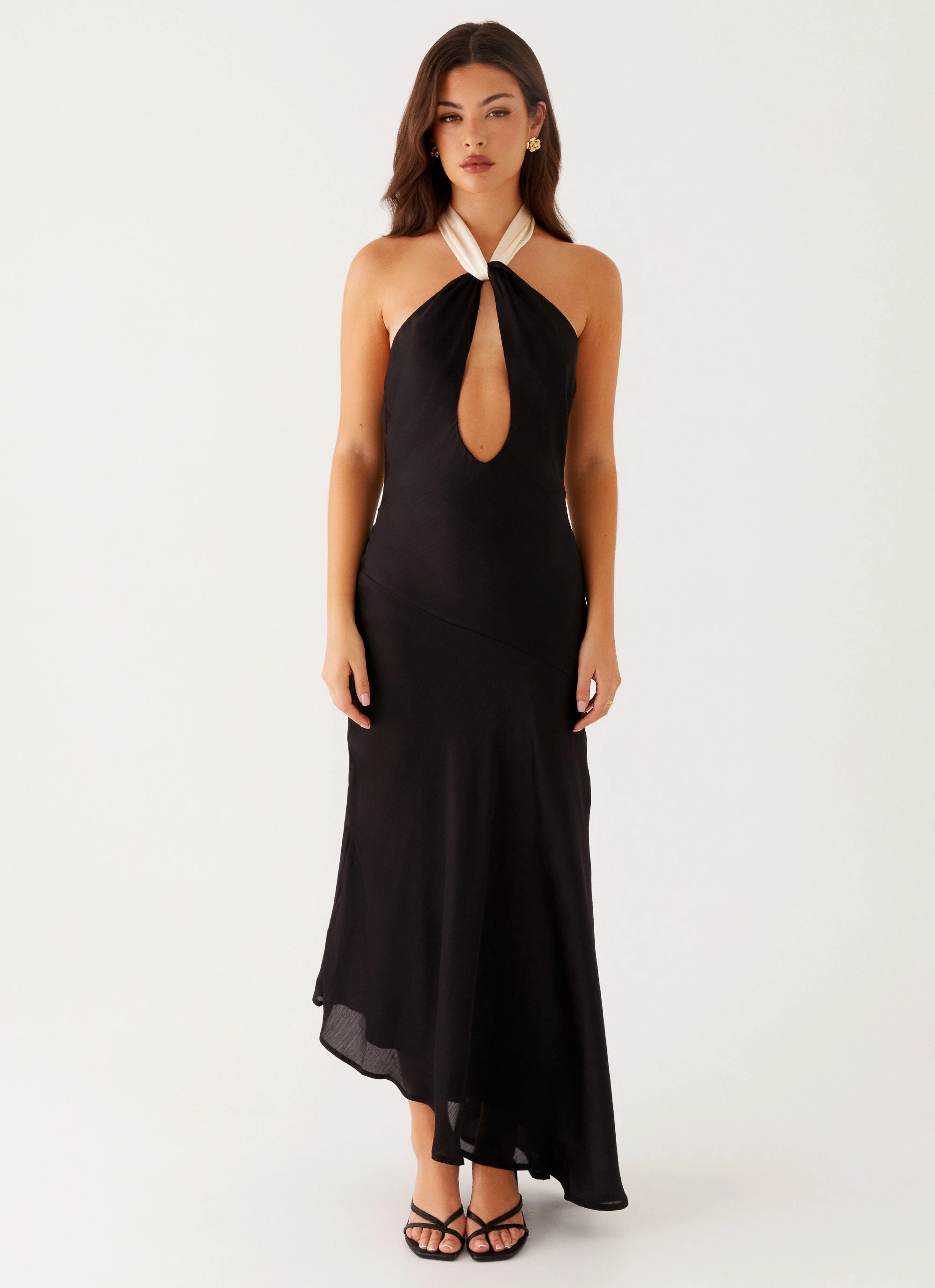 Classic Vibe Shimmer-Finish Night Owl Maxi Dress - Black