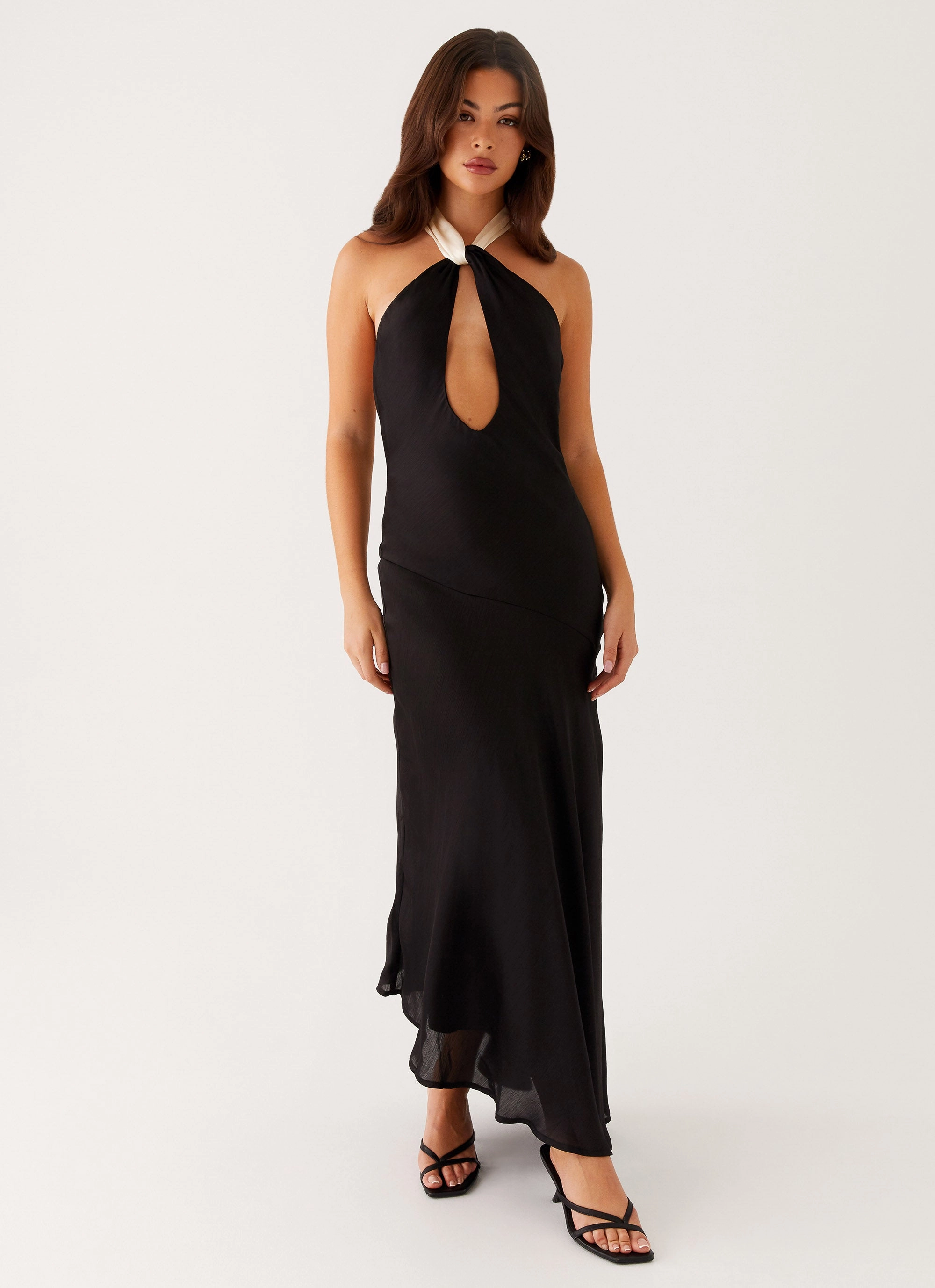 Textured Flow Night Owl Maxi Dress - Black