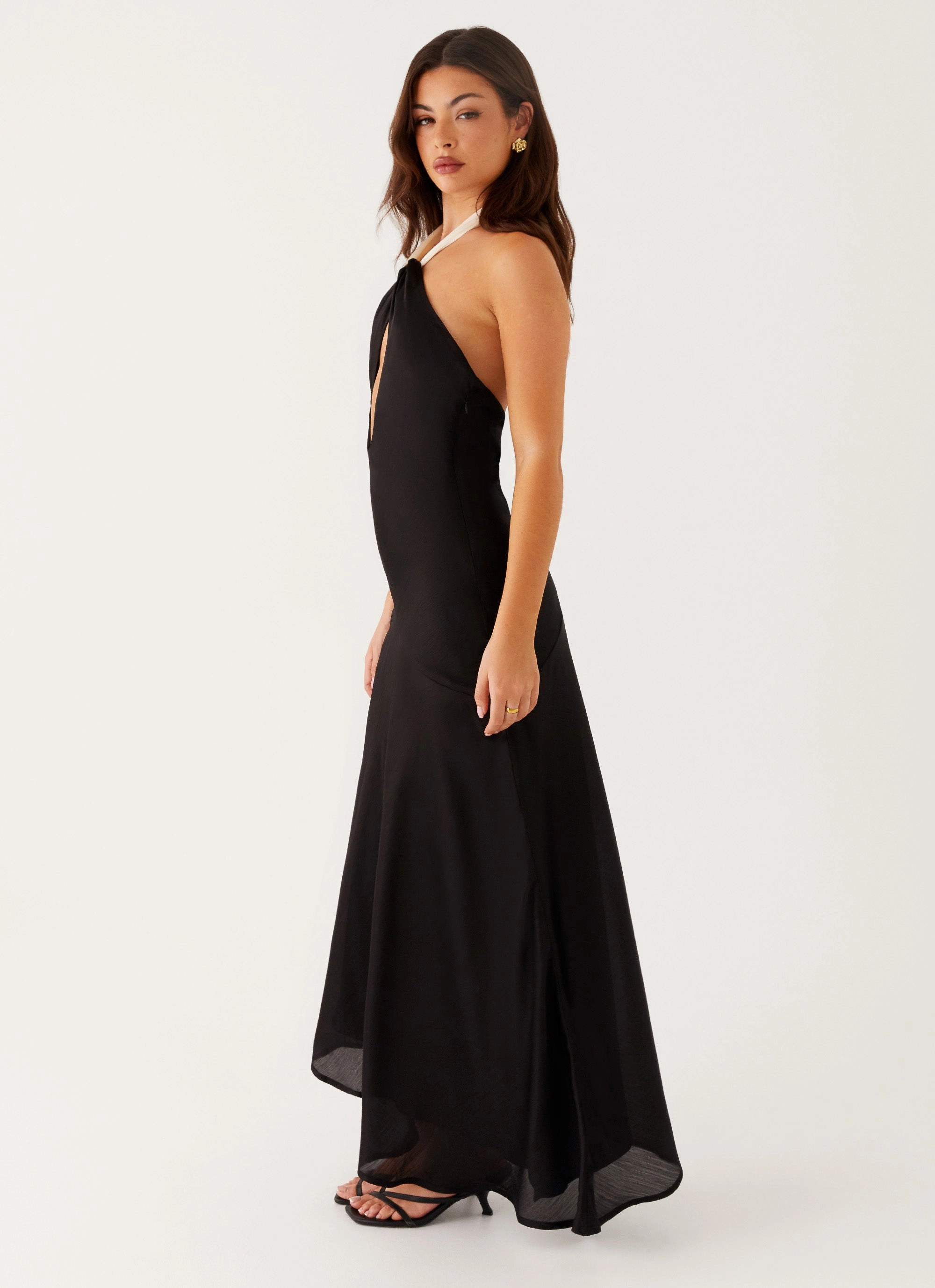 Vibrant Hue Soft-touch Night Owl Maxi Dress - Black