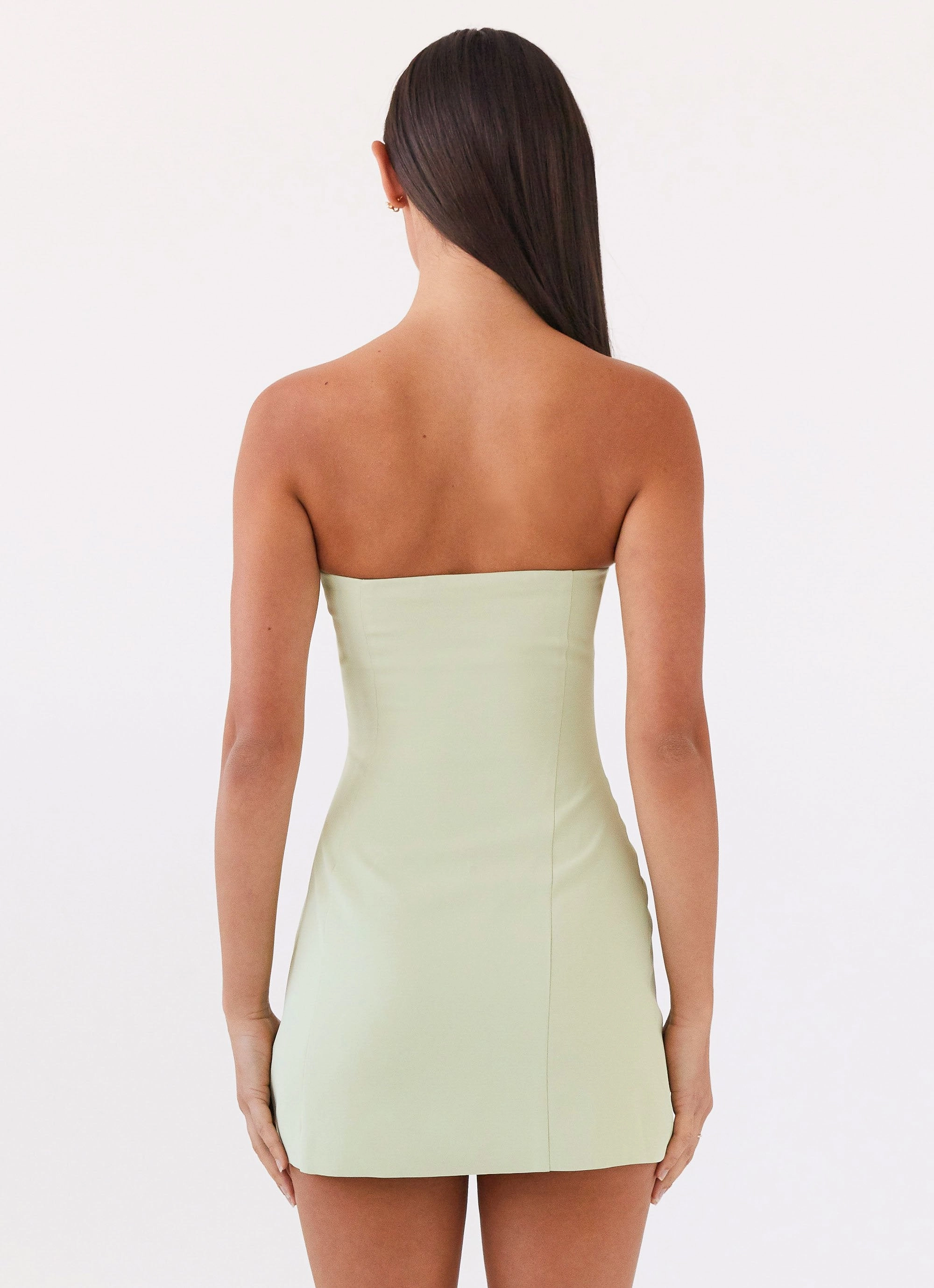 Chill Moment Flattering Design Wear Ayanna Strapless Mini Dress - Green Zest