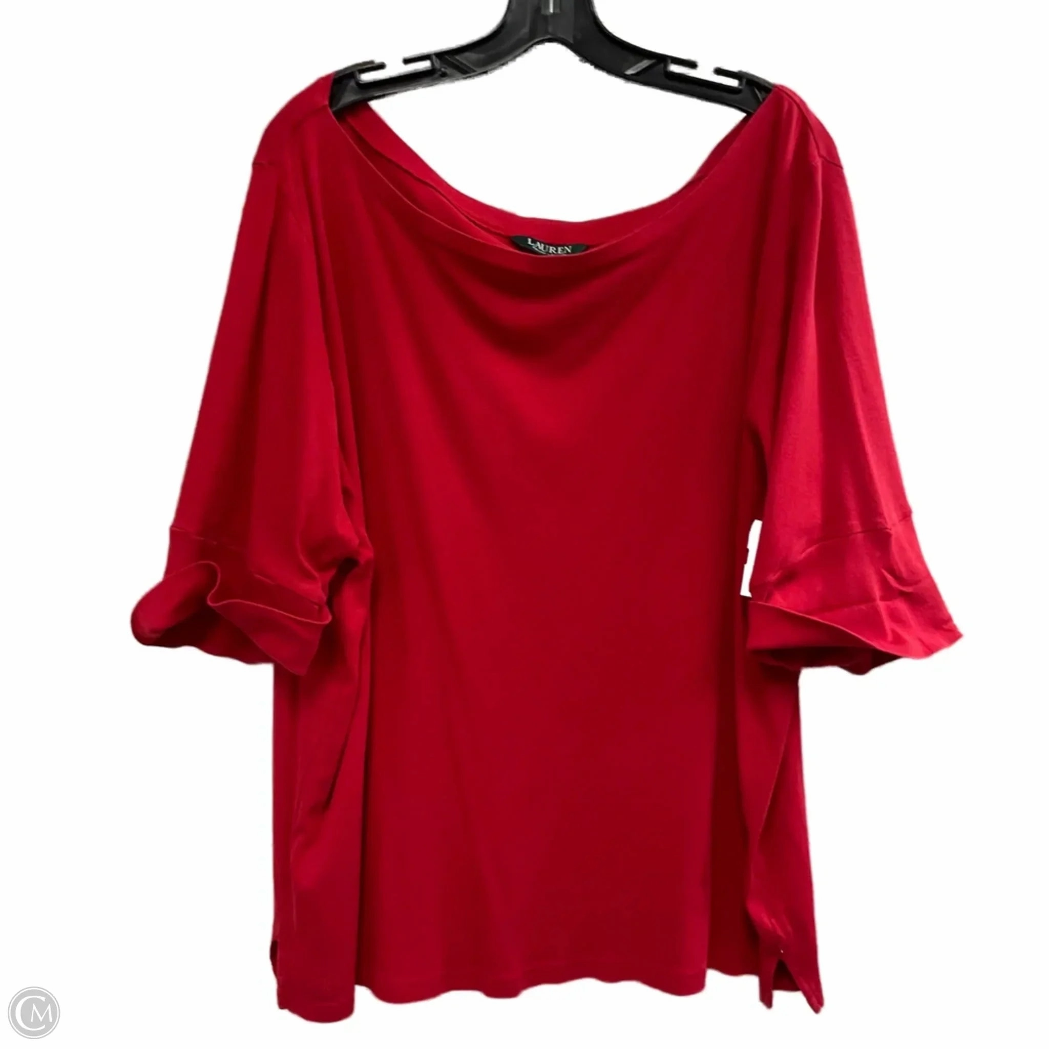 Top Short Sleeve By Lauren By Ralph Lauren In Red, Size: 3x Denim combination Cozy and Comfortable