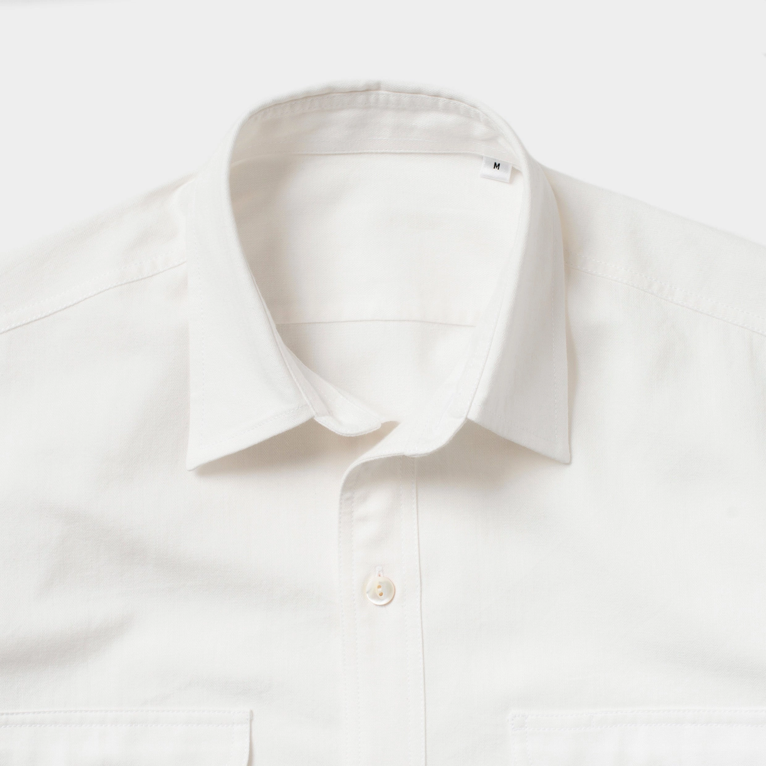 Teardrop Work Shirt White HBT Seasonal Collection Soft touch finish