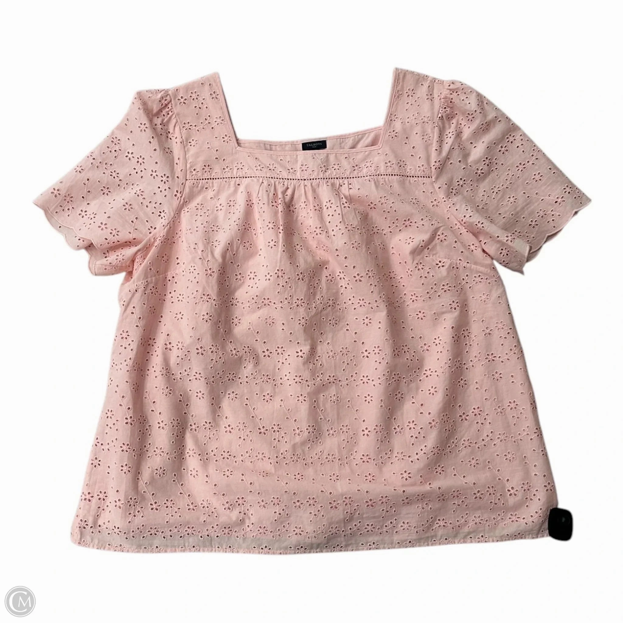 Top Short Sleeve By Talbots In Pink, Size: 3x Active Wear Fit Garment Dyed
