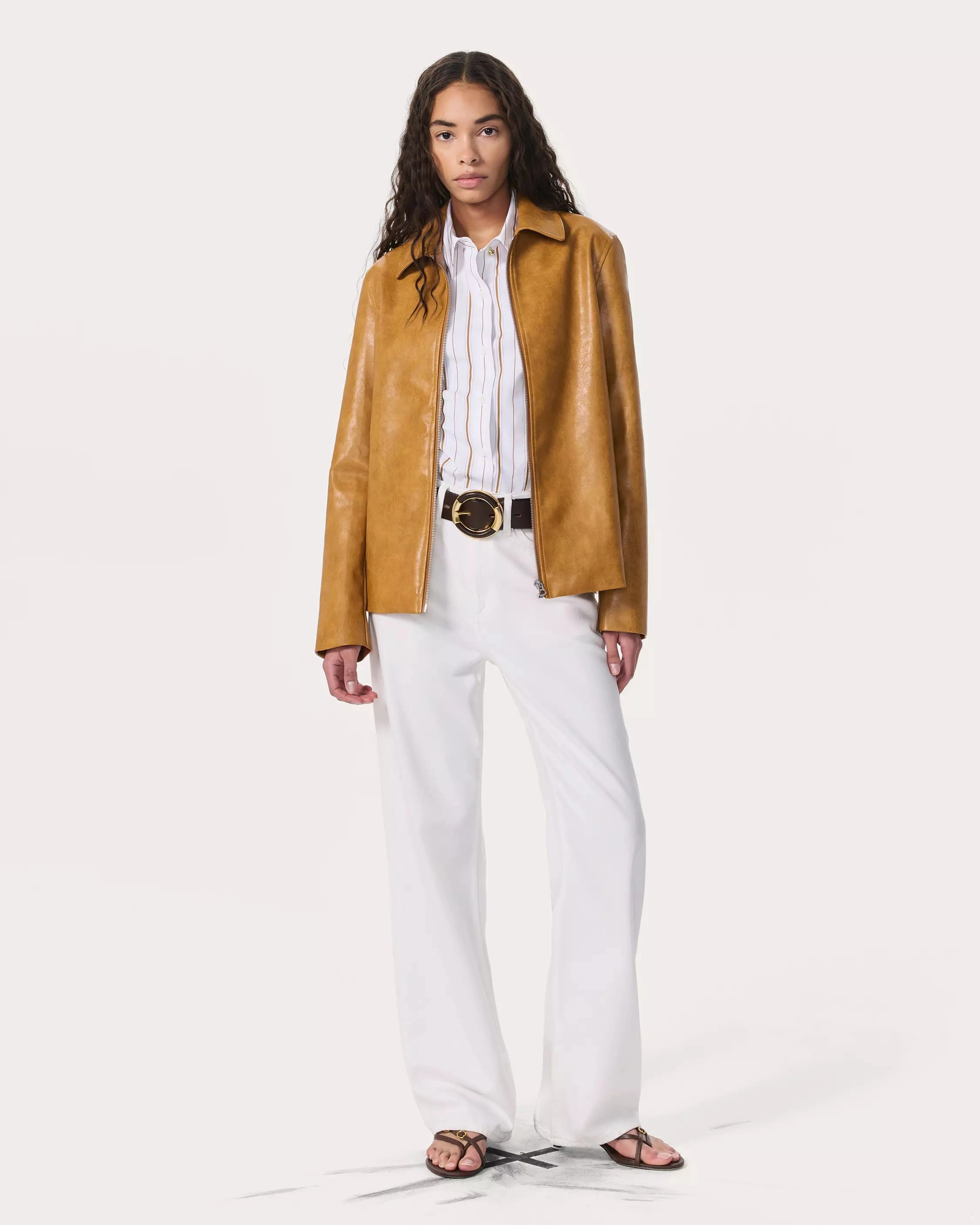 Rag & Bone Jordie Faux Leather Jacket in Camel Quick Dry Material