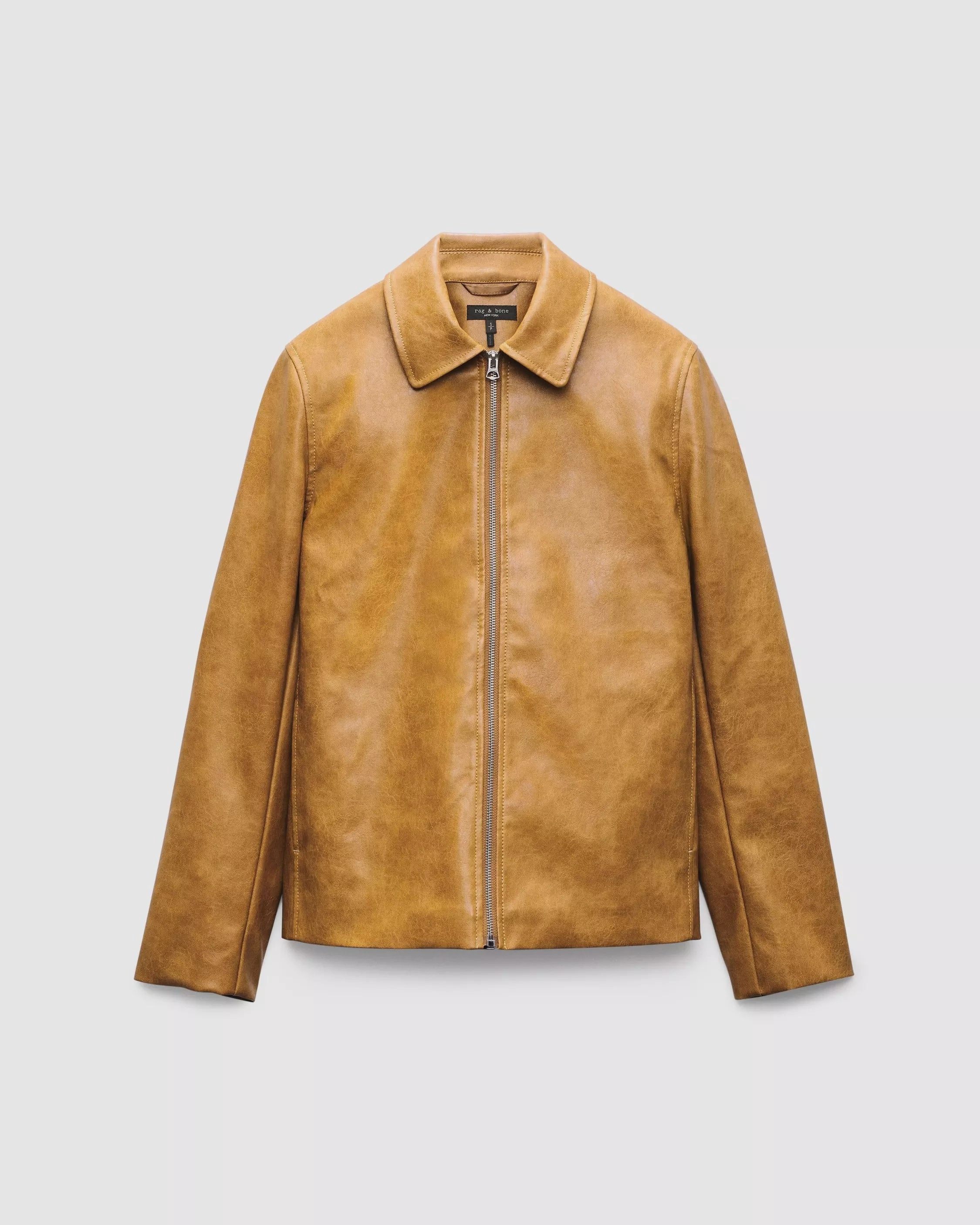 Sporty Touch Wrinkle Free Exterior Rag & Bone Jordie Faux Leather Jacket in Camel