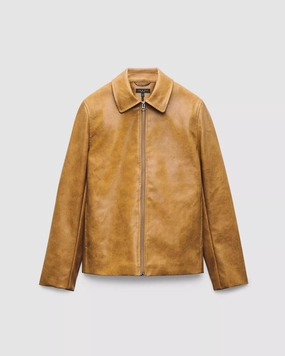 Sporty Touch Wrinkle Free Exterior Rag & Bone Jordie Faux Leather Jacket in Camel