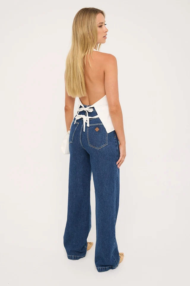 All Use 94 High Wide Tara Mid Blue Denim Jean