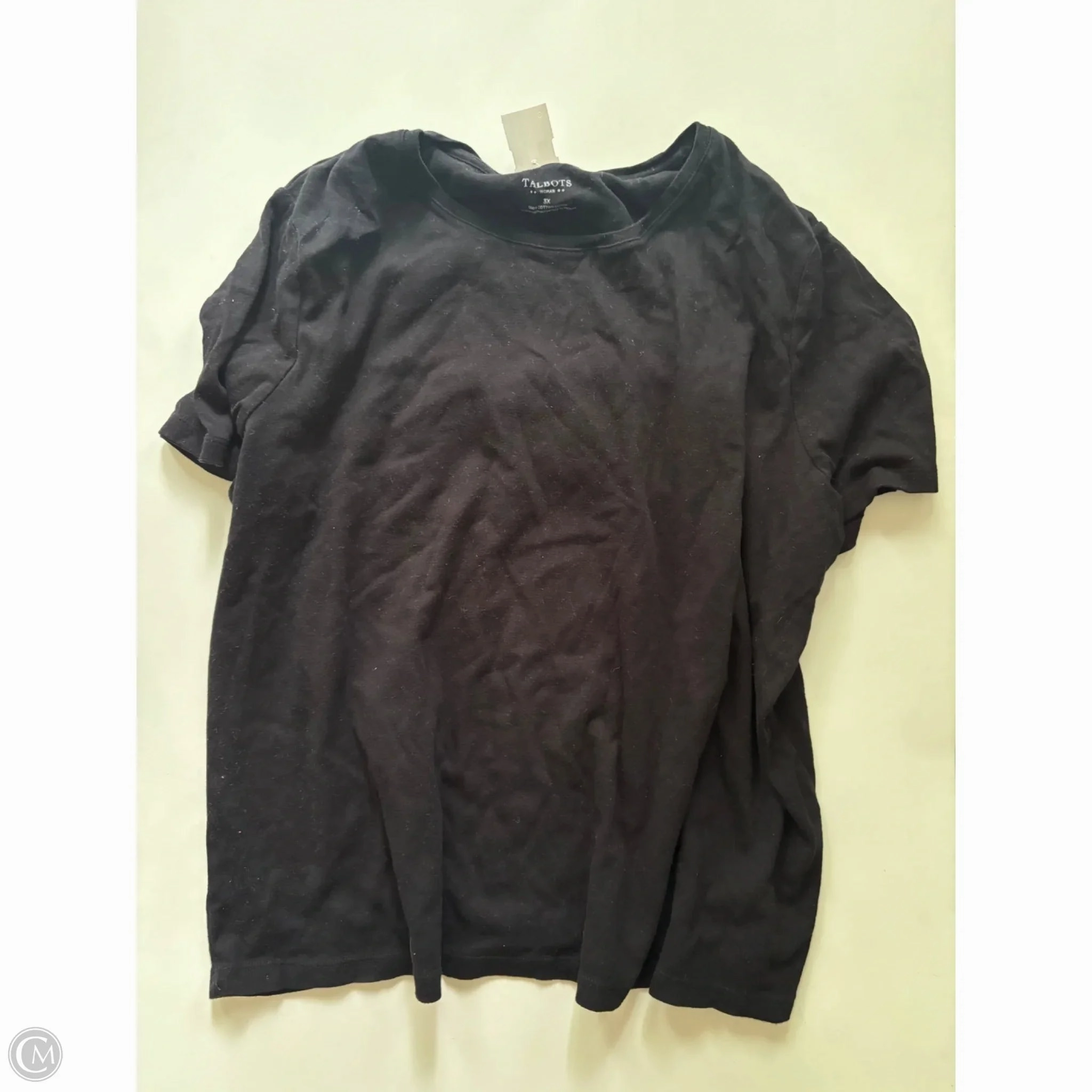 Comfy Touch Breathable Active Wear Top Short Sleeve Basic By Talbots In Black, Size: 3x