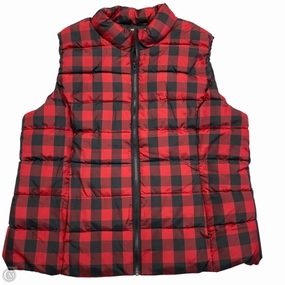 Vest Puffer & Quilted By Ruff Hewn In Black & Red, Size: 2x Wrinkle Free Texture