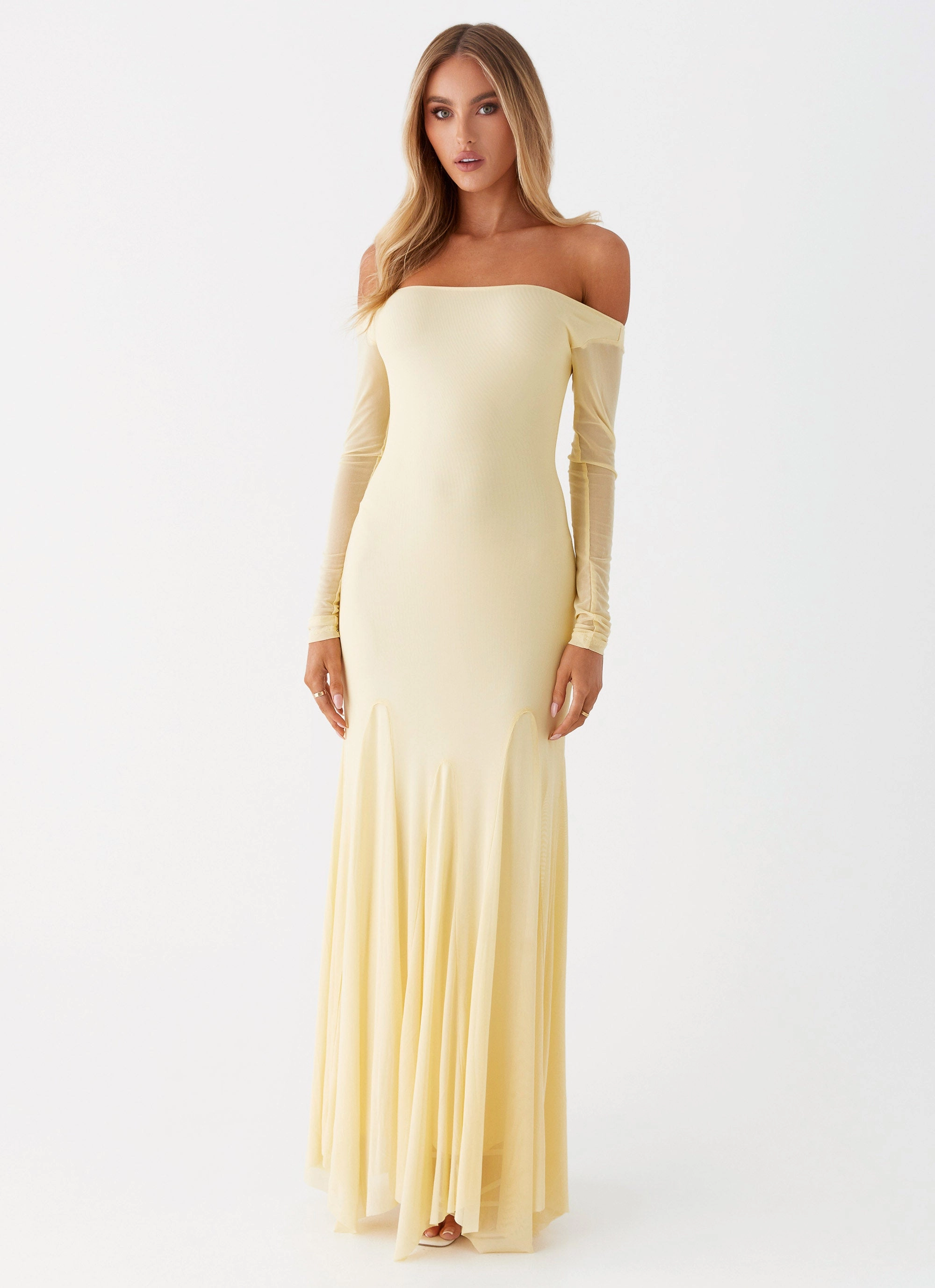 Maribel Maxi Dress - Yellow Minimalist fit-and-flare Bridal-Shower