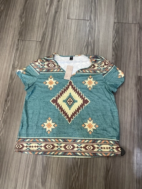 Top Short Sleeve By Clothes Mentor In Green, Size: 2x Effortless Look PocketDetail