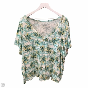 Polka Dot Pattern Top Short Sleeve By Clothes Mentor In Aqua, Size: 3x