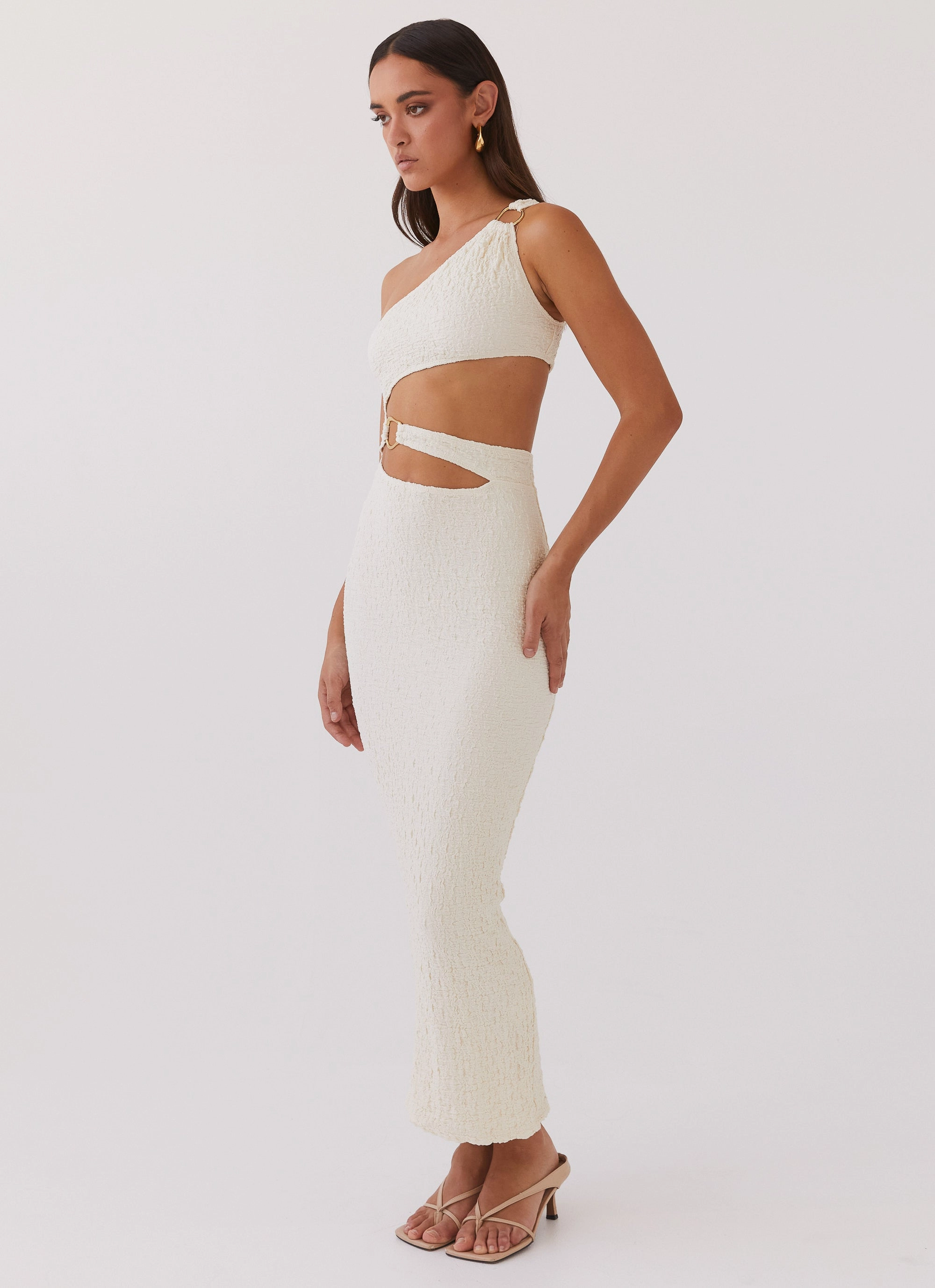 North Haven Maxi Dress - Ivory Wave Layered Look