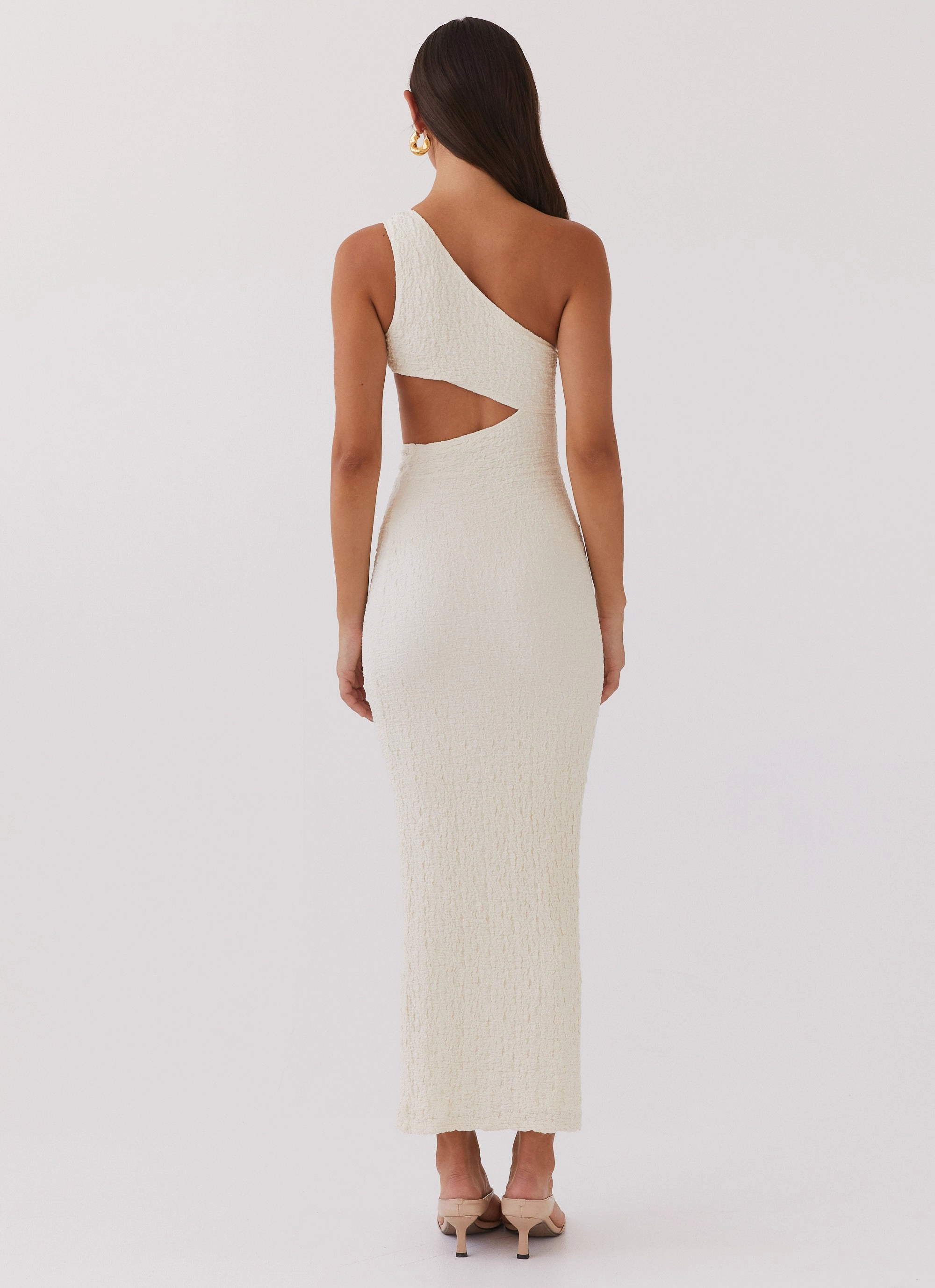 North Haven Maxi Dress - Ivory Wave Zip Closure Effortless Style