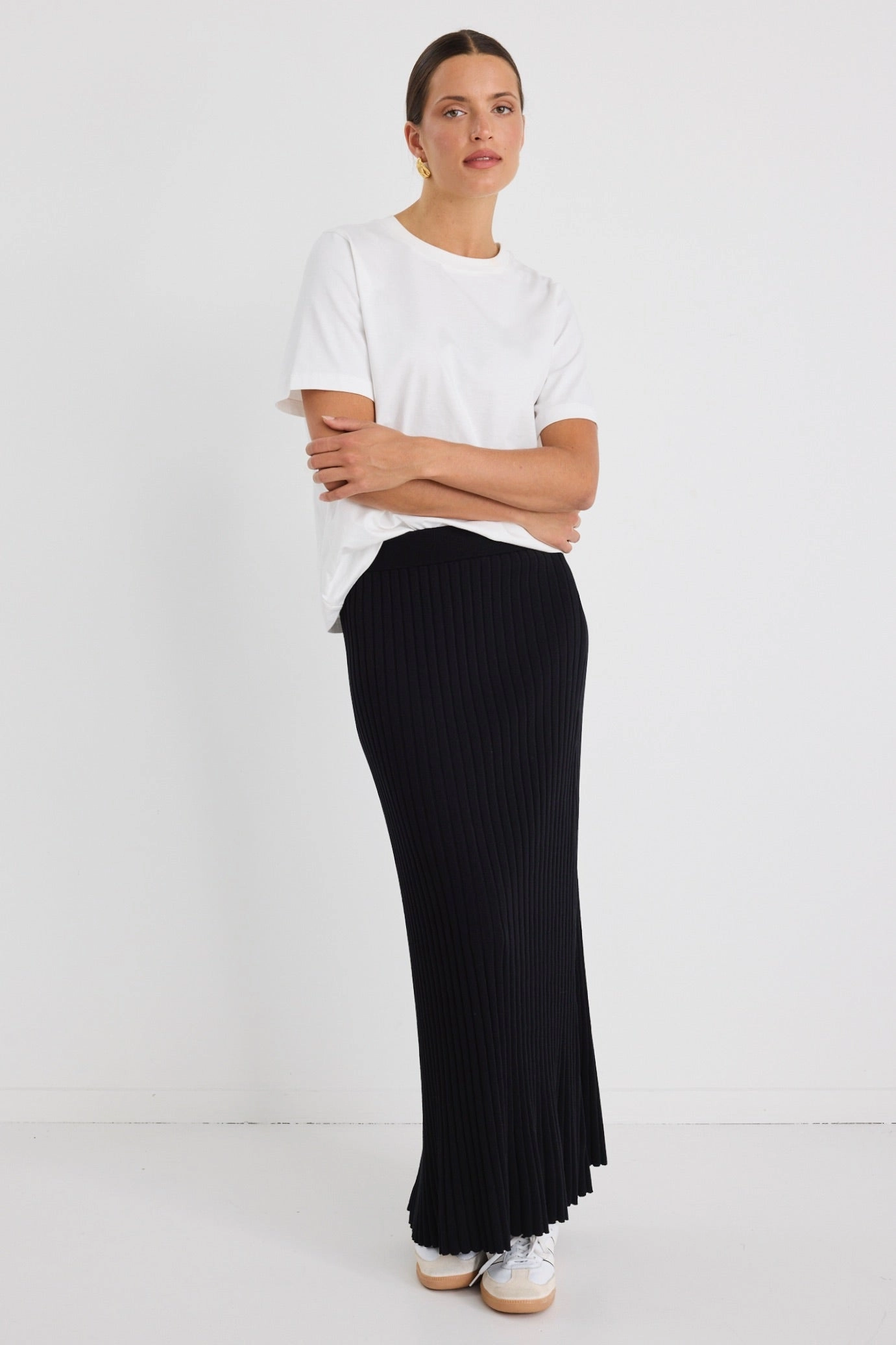 Minimal Vibes Notable Black Rib Knit Maxi Skirt