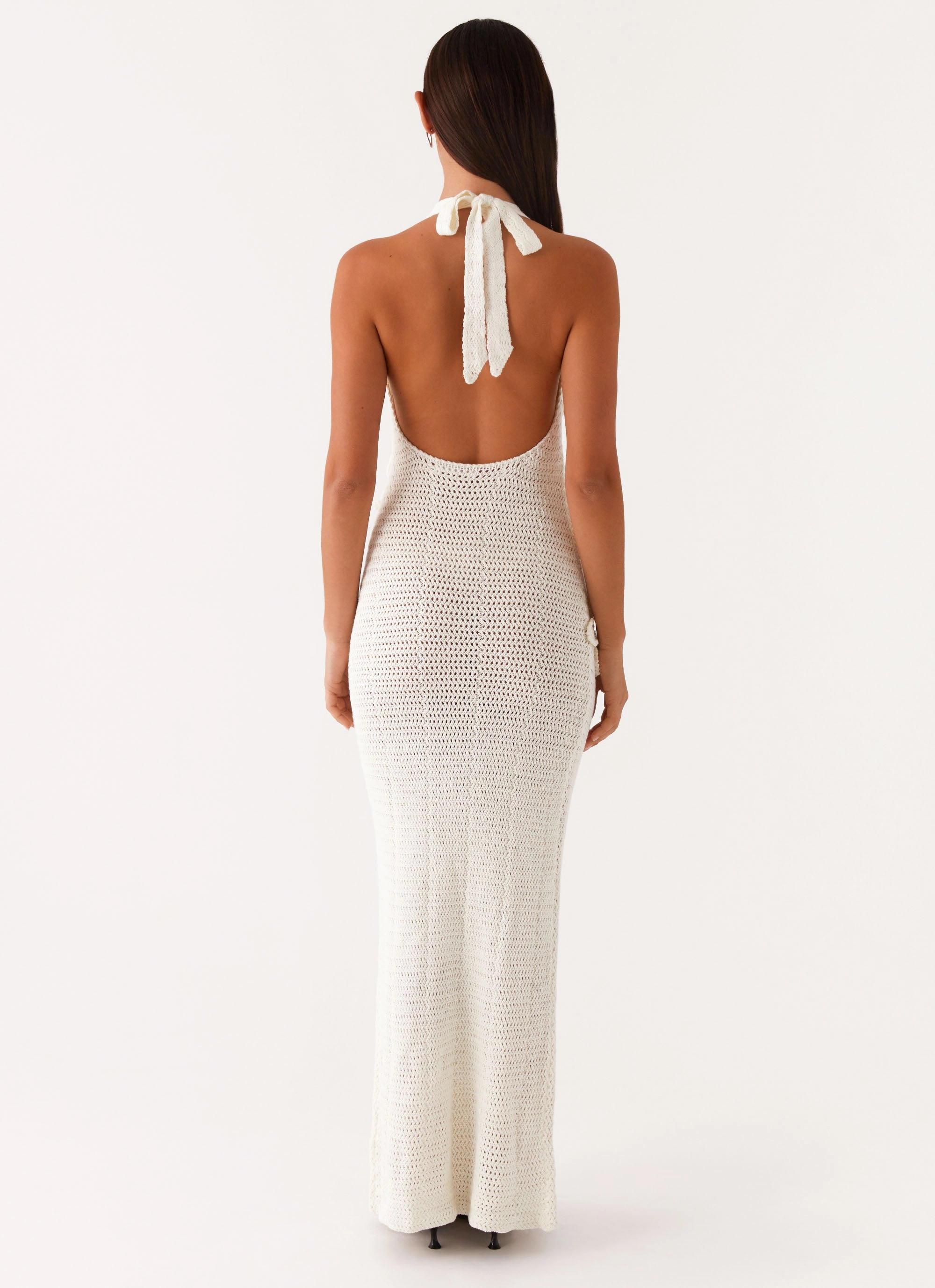 Novalee Flower Crochet Maxi Dress - Ivory Youthful Look Breathable Style