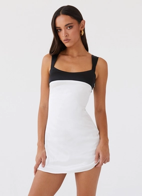 Odette Satin Mini Dress - Noir Pearl Rose Soft