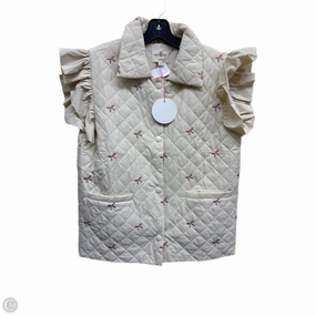 Heat Guard Roll Up Storage Design Vest Puffer & Quilted By Umgee In Cream & Pink, Size: S