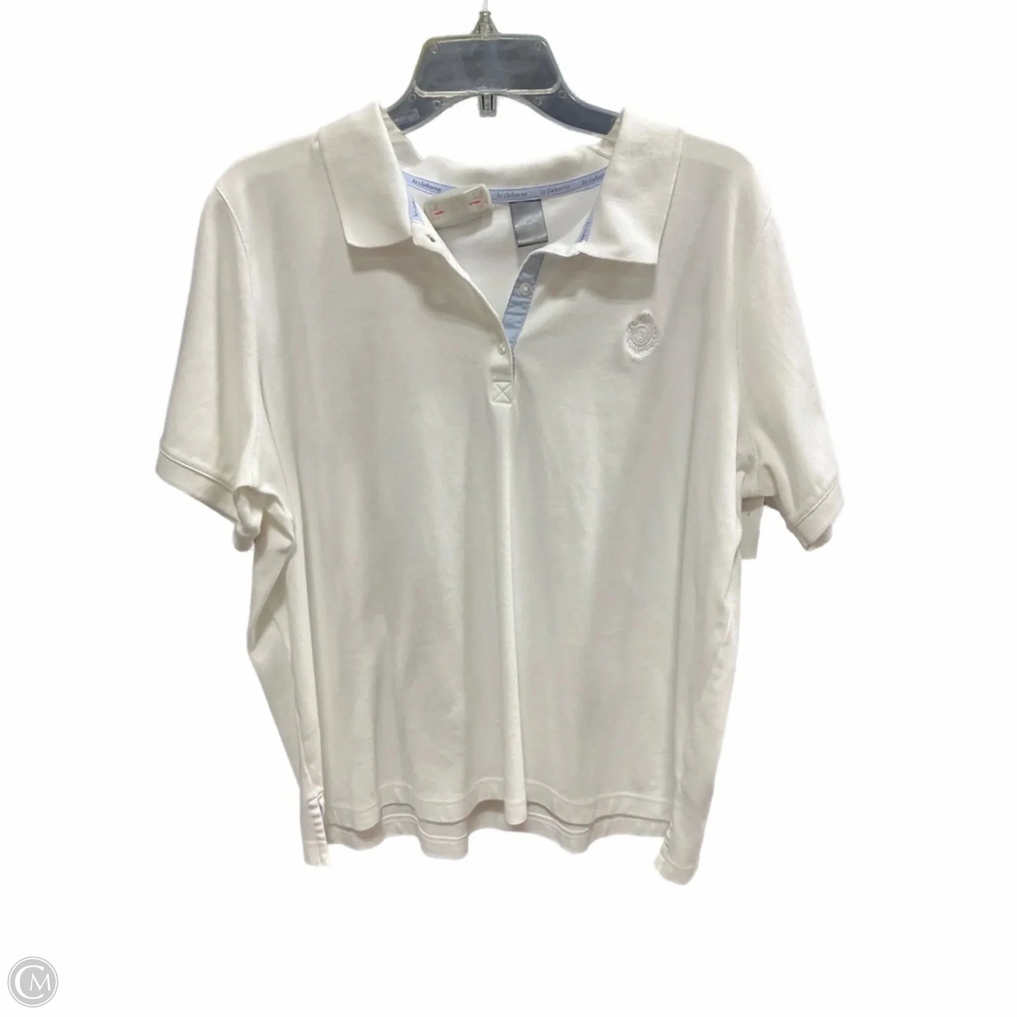 Stretch Design Biodegradable Options Top Short Sleeve By Liz Claiborne In White, Size: 2x