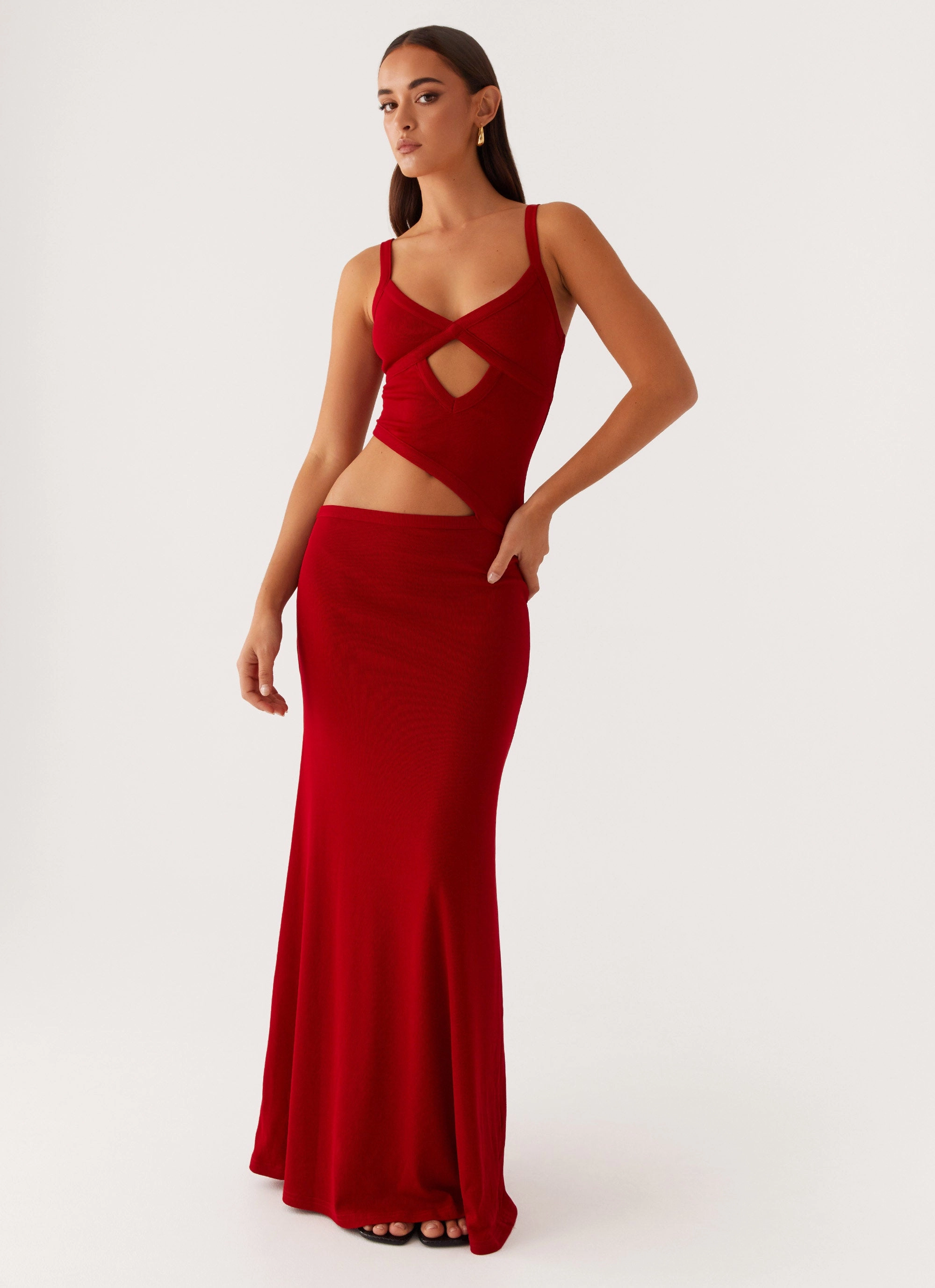 Jocelyn Maxi Dress - Red Gloss Accent