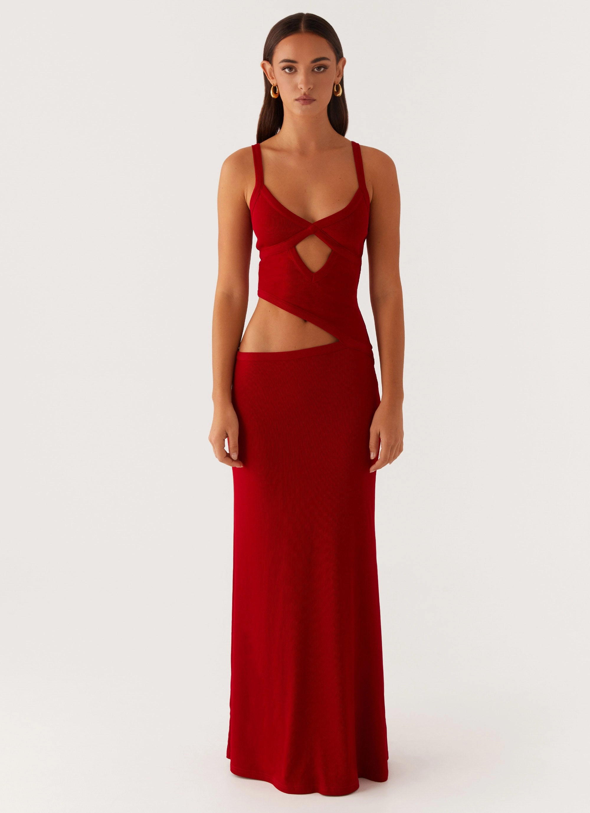 Jocelyn Maxi Dress - Red Easy Wrap