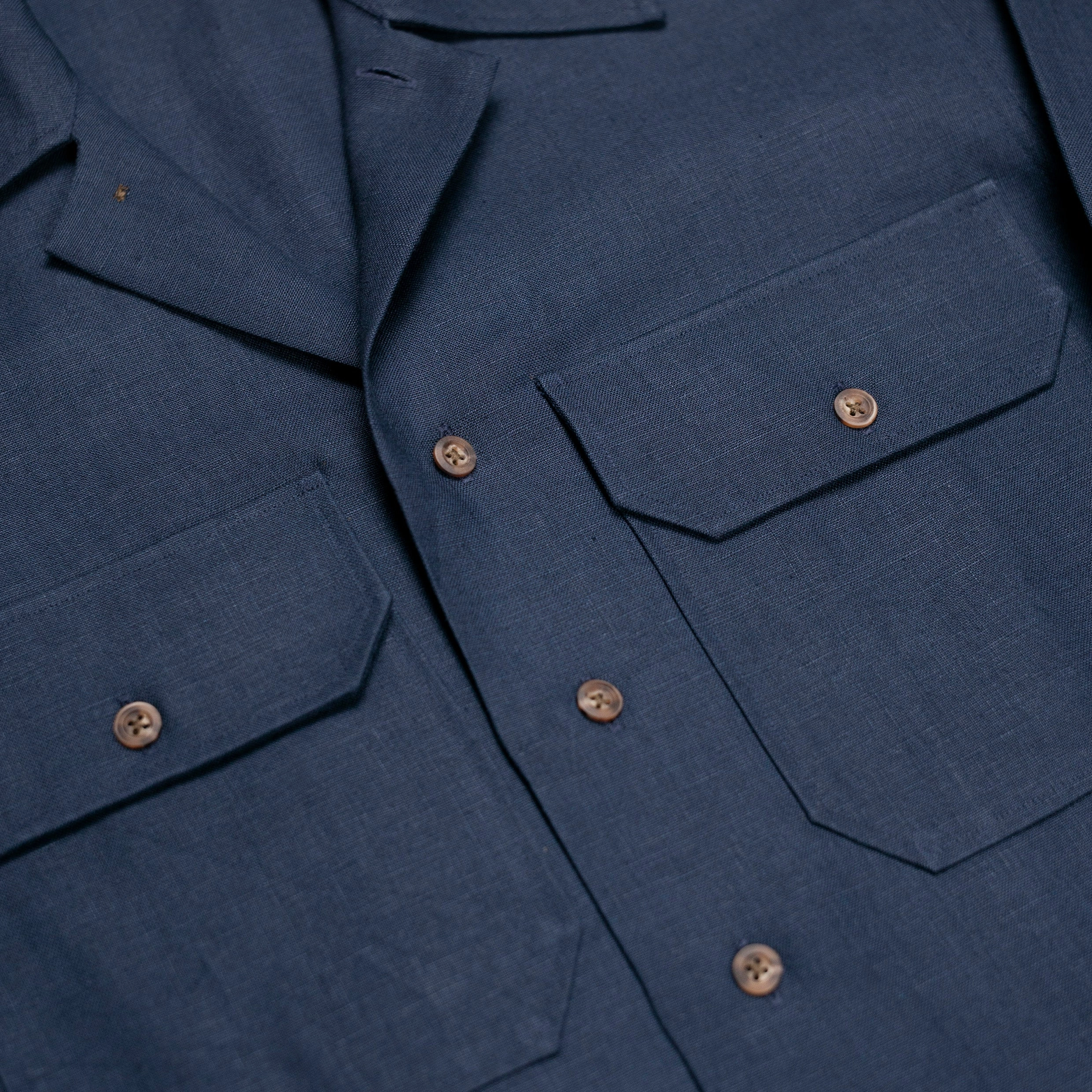 Officer Shirt Navy Reinforced Elbow Patches Sustainable production