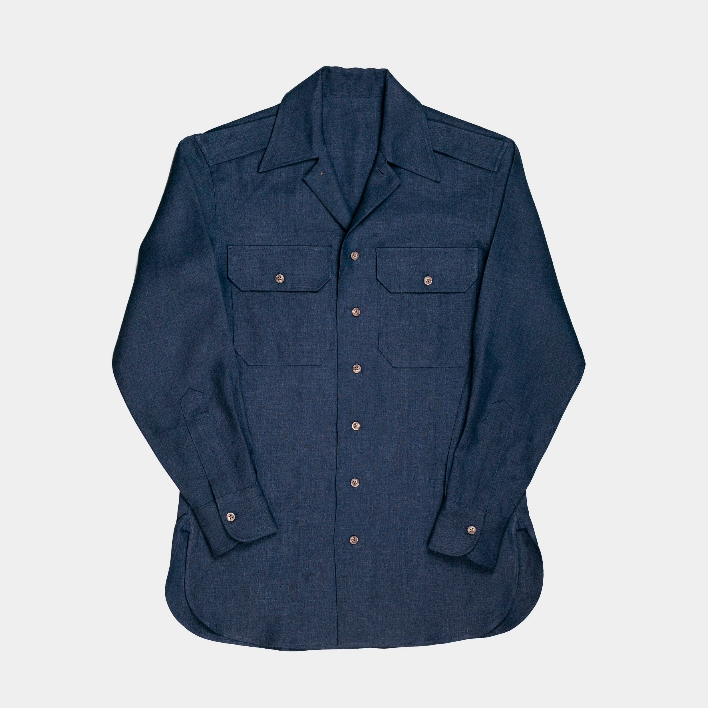 Officer Shirt Navy Sweat-Absorbing Must-Have Item