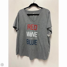 Airflow Ventilation System Cozy Waistband Top Short Sleeve By Evri In Grey, Size: 1x