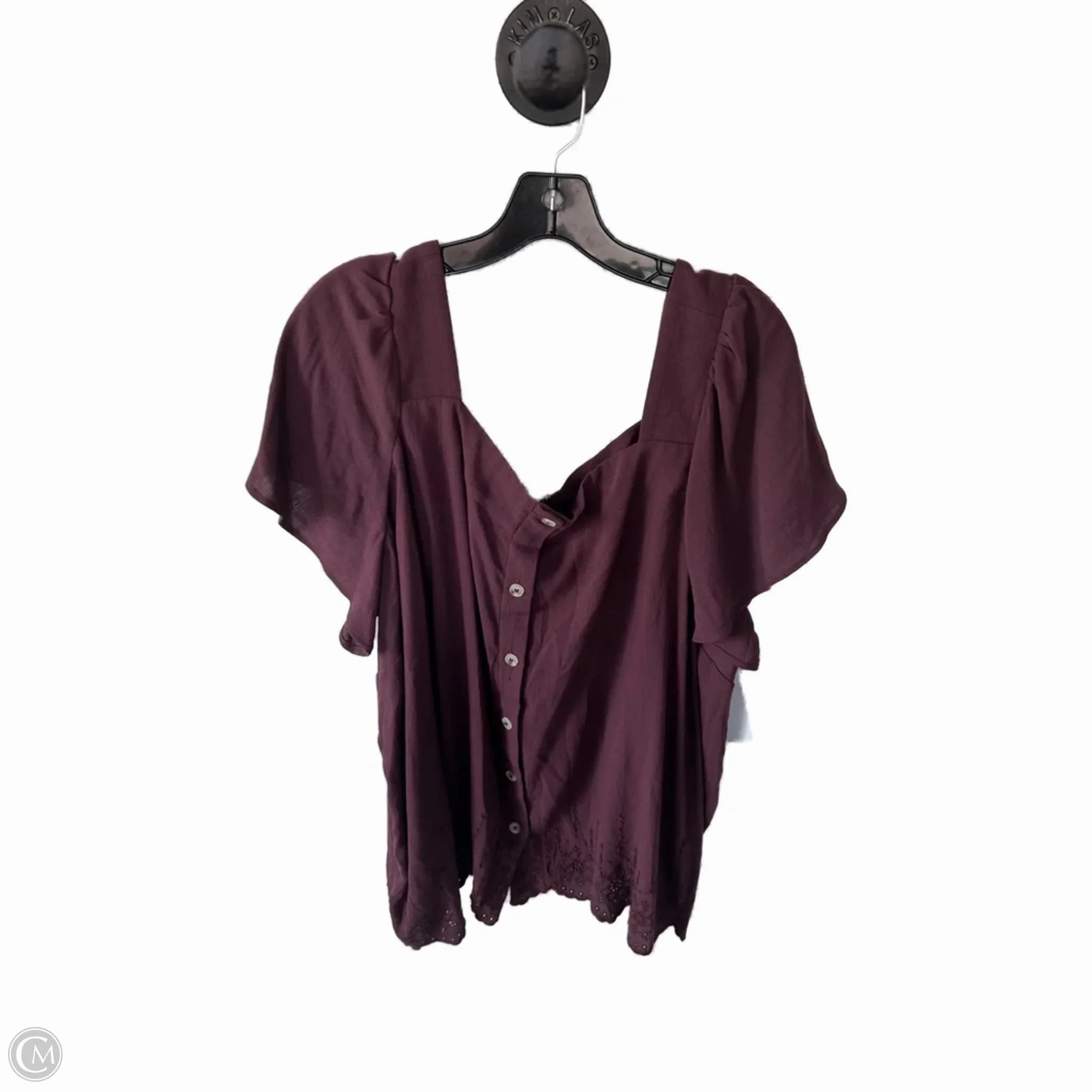 Chilly Layer Top Short Sleeve By Torrid In Purple, Size: 4x