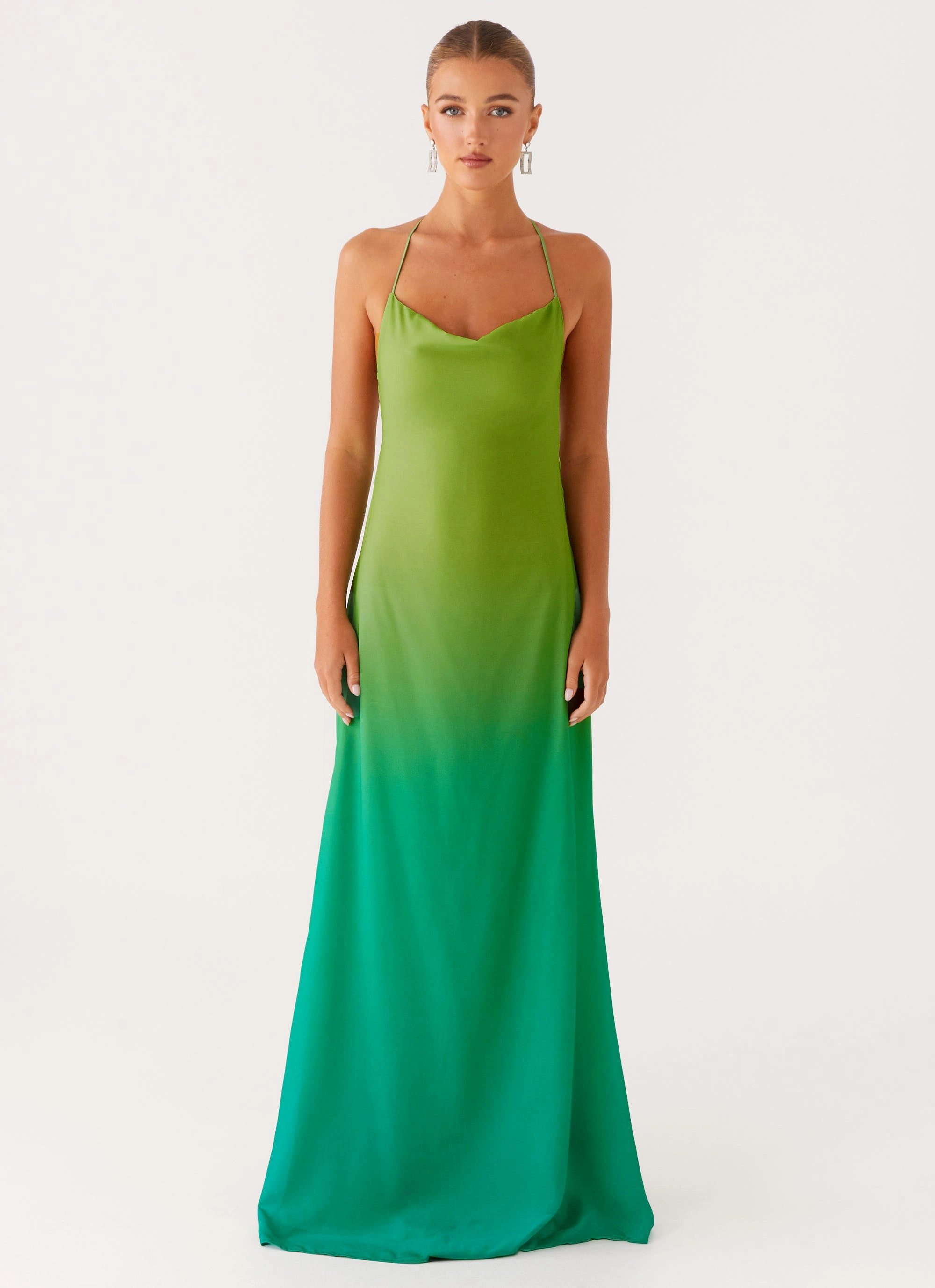 Comfortable and Flattering Opposites Attract Maxi Dress - Green Ombre
