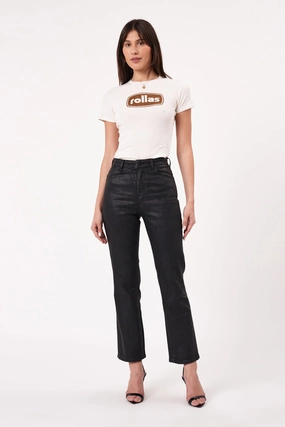 Original Black Coated High Straight Denim Jean All Style Fit