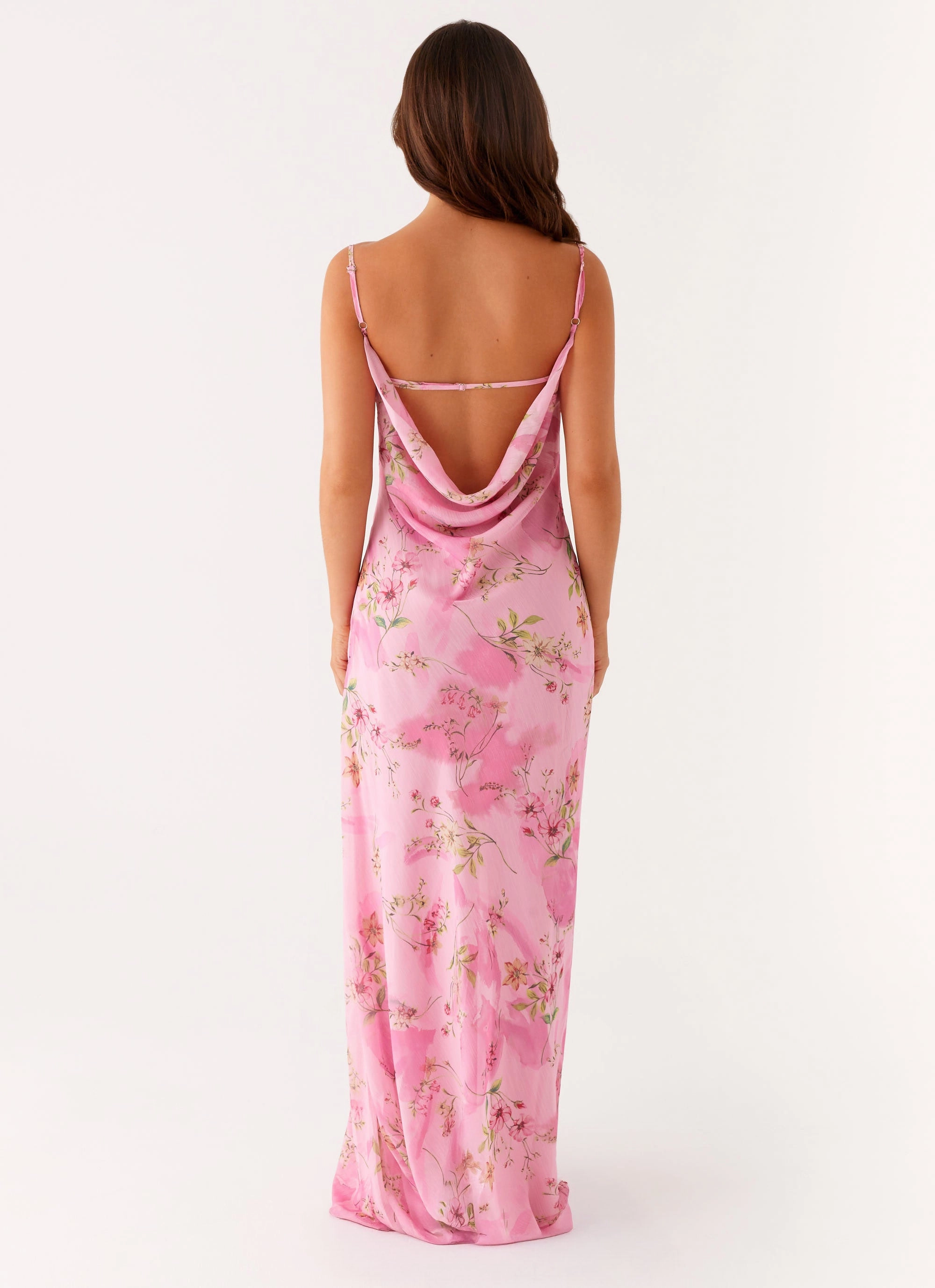 Easy Vibe Tasteful Detail Orlando Maxi Dress - Pink Floral Print