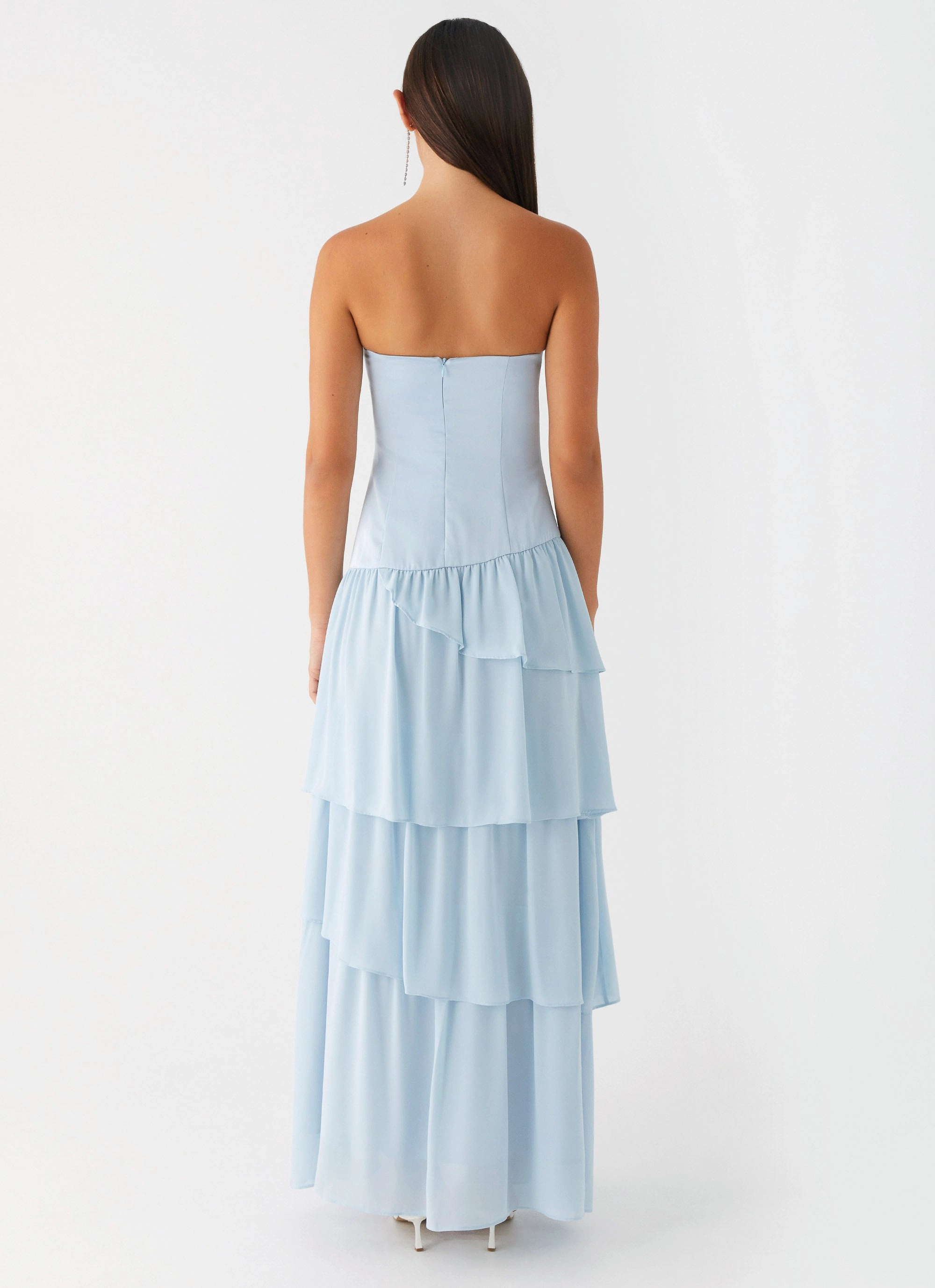 Our Story Maxi Dress - Pastel Blue Matte Look