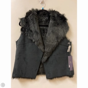 Crisp Look Odor Resistant Tech Vest Faux Fur & Sherpa By Jennifer Lopez In Black, Size: L